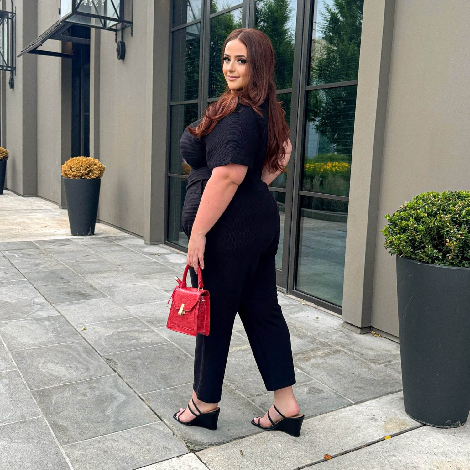 Ottoman Wrap Jumpsuit - Black - Zenithce