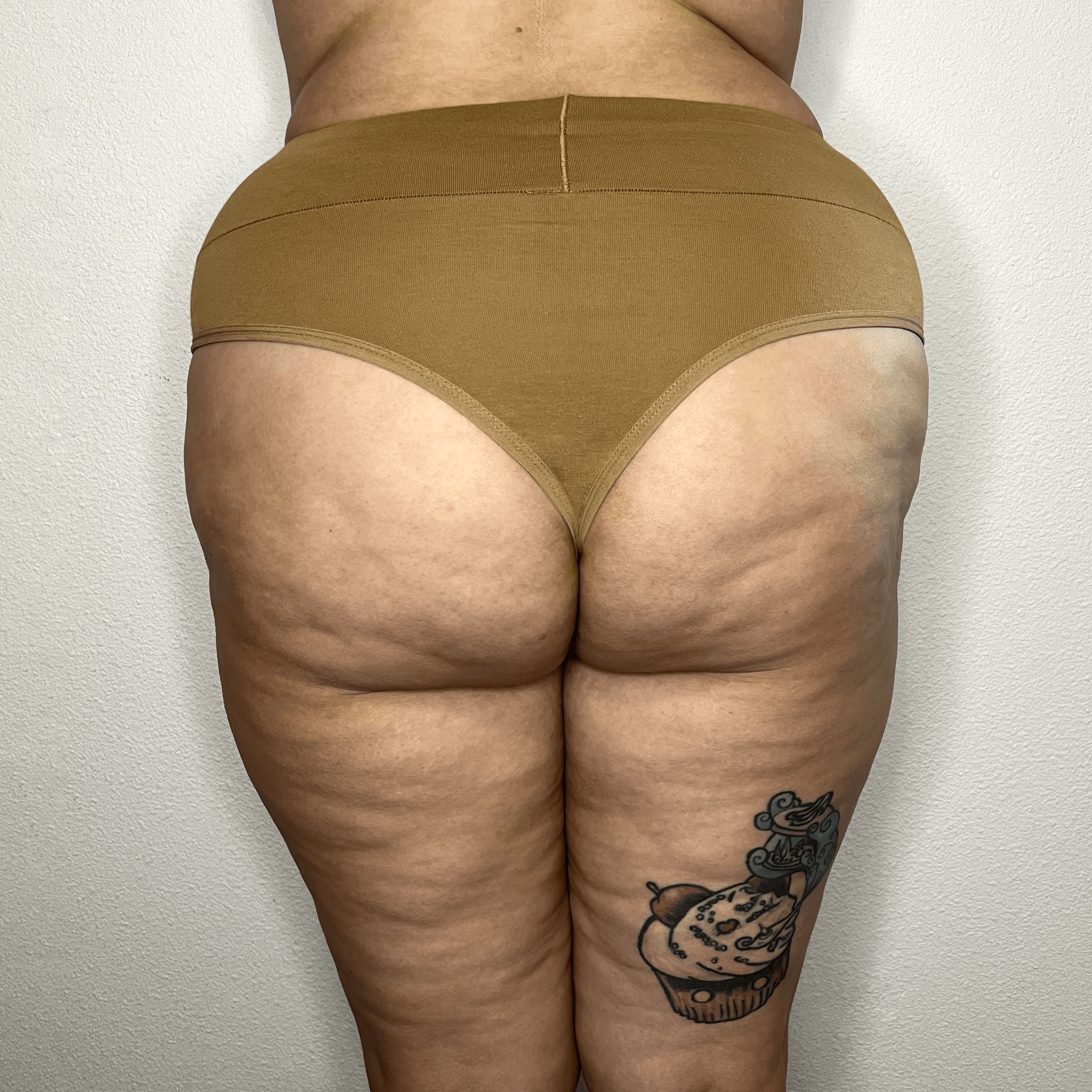 Organic Cotton Cheeky High Leg Knickers - Caramel - Zenithce