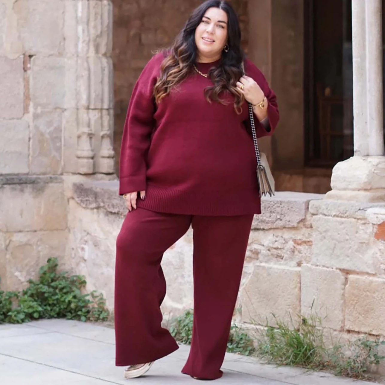 Knit Longline Jumper - Roast - Zenithce