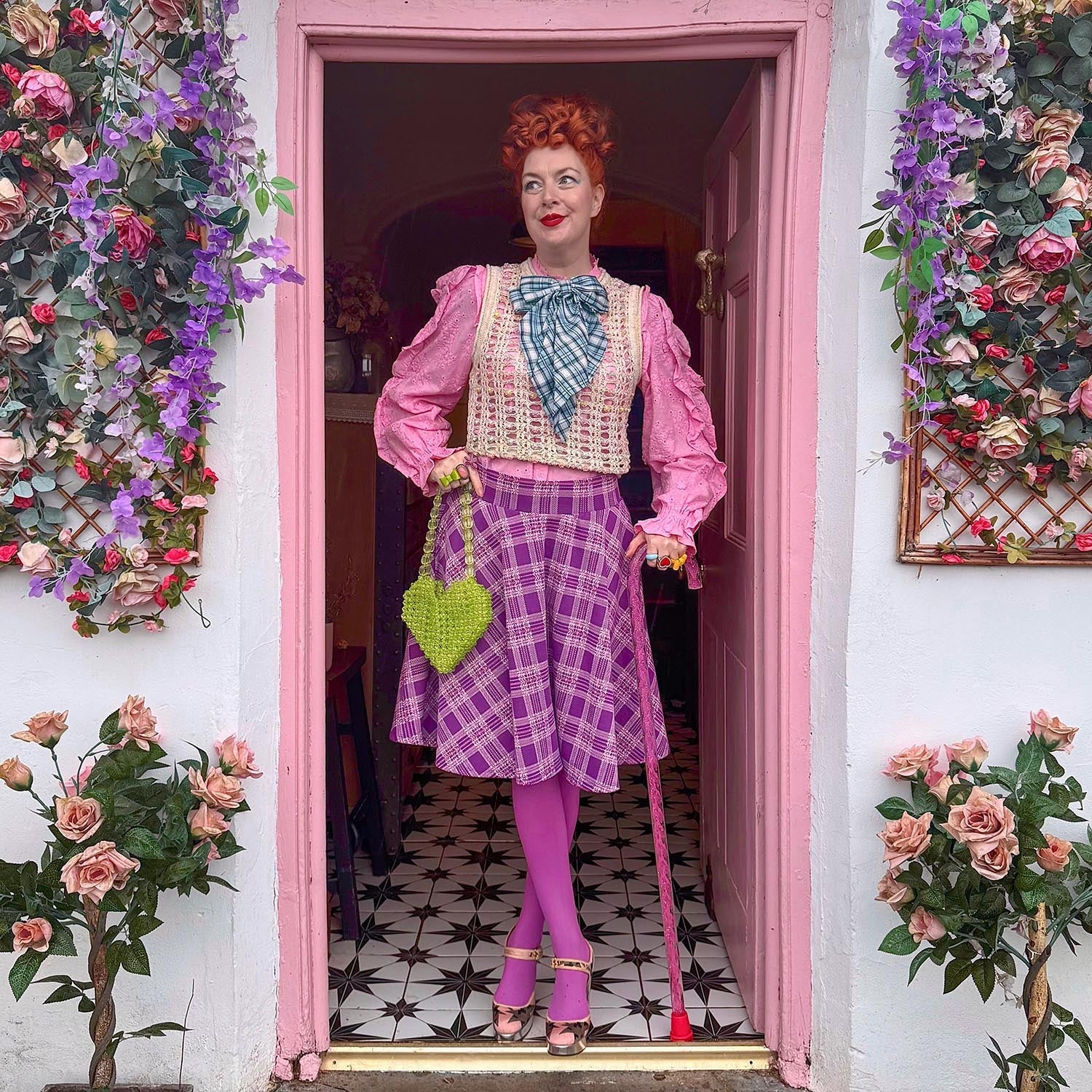 Plaid Flare Skirt - Thistle (V2) - Zenithce