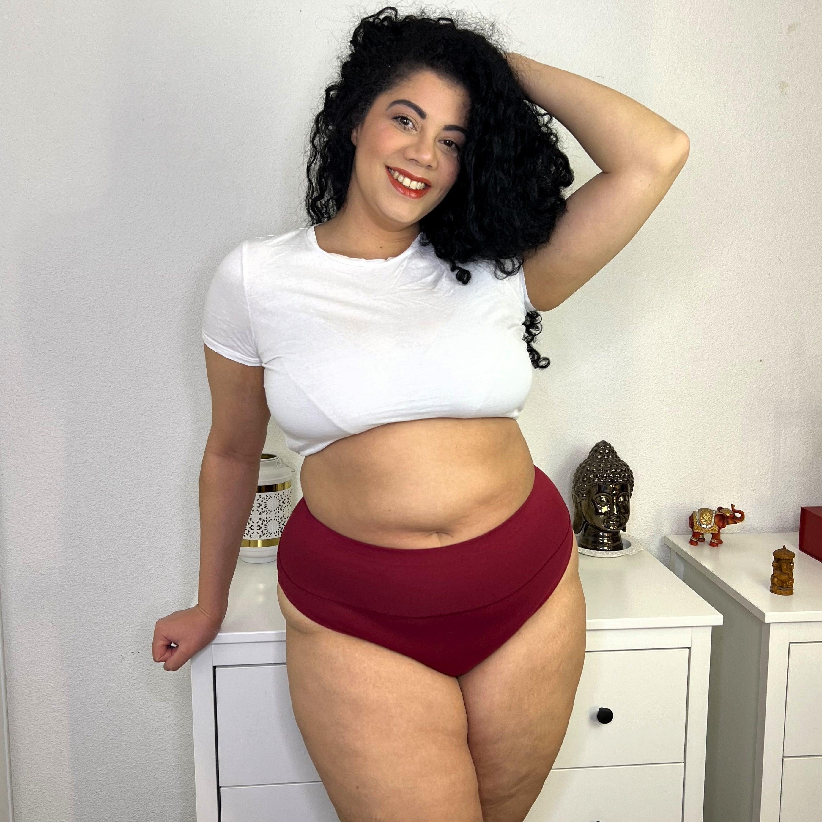 Organic Cotton Super High Leg Knickers - Blood red - Zenithce