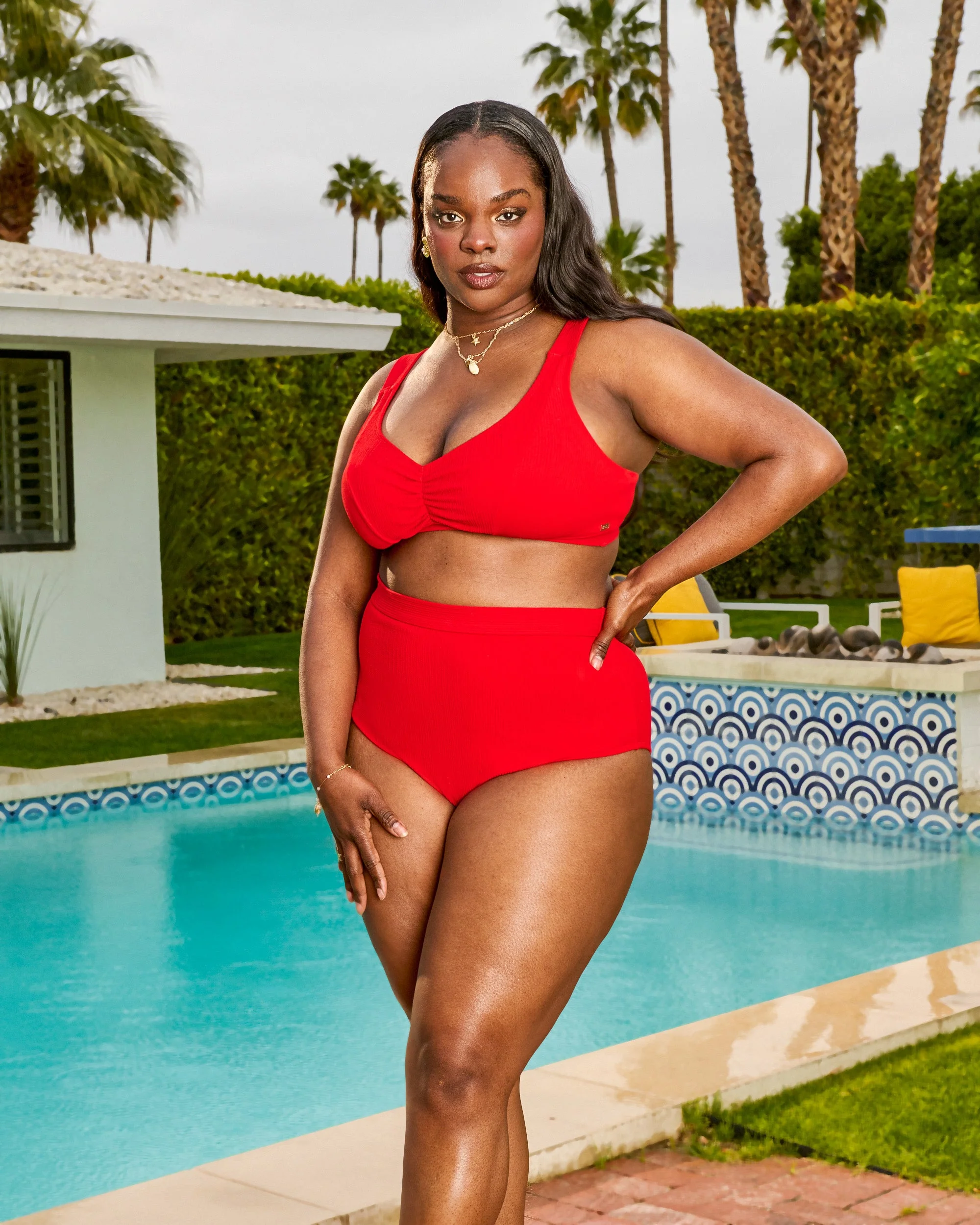 Tidelands Bikini Top - Red - Zenithce