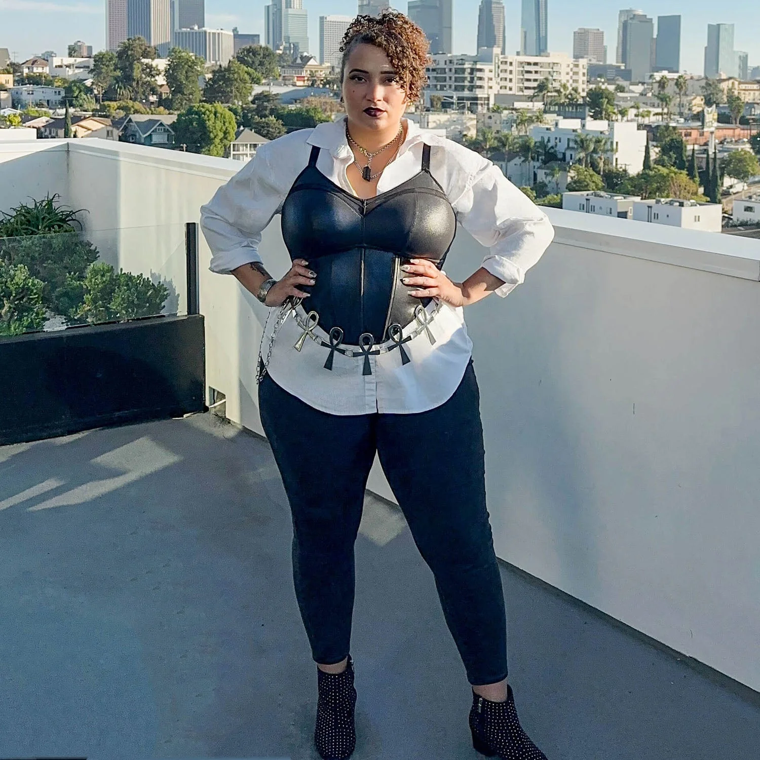 Siren Faux Leather Bustier - Zenithce