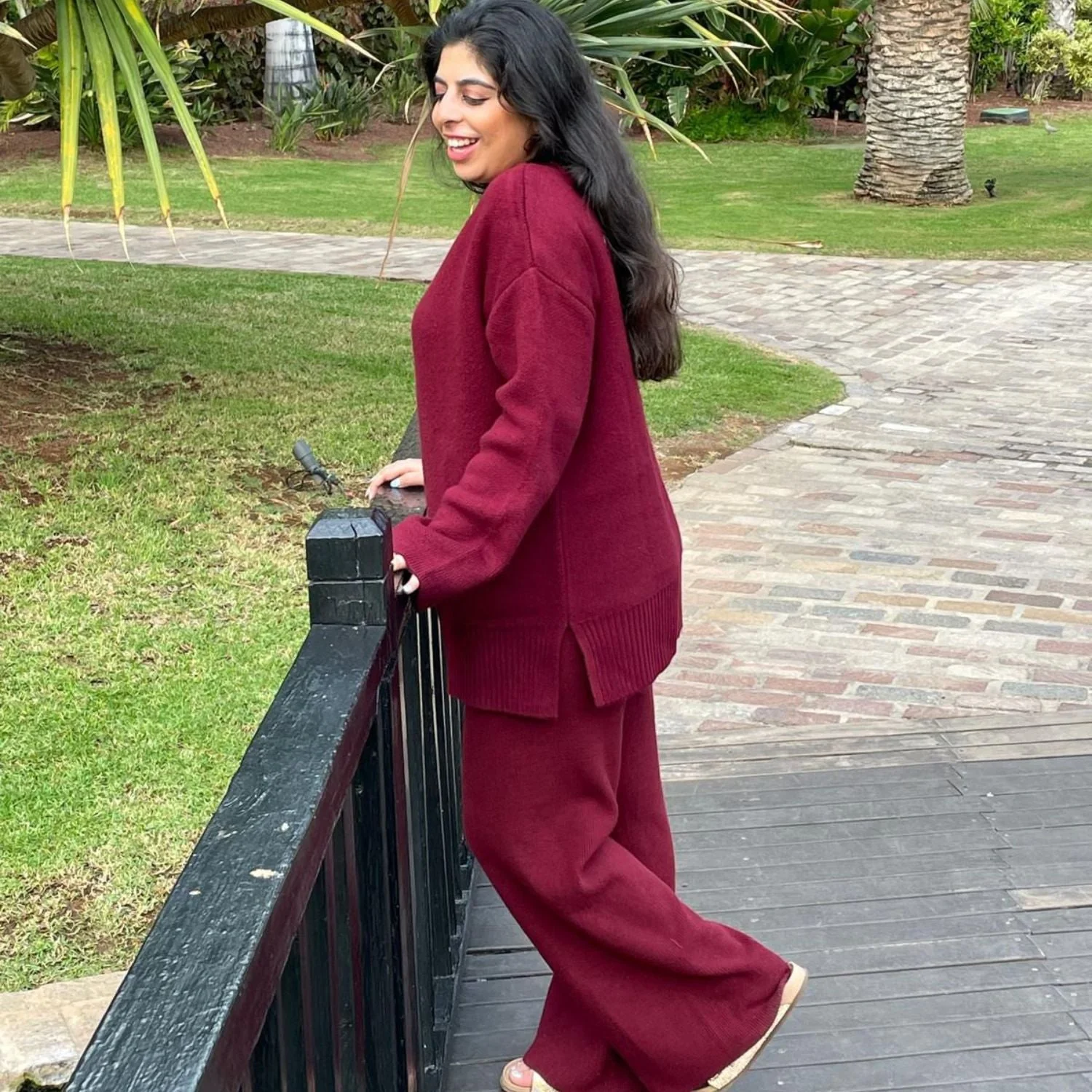 Knit Jumper & Wide Leg Trousers Roast Bundle - Zenithce