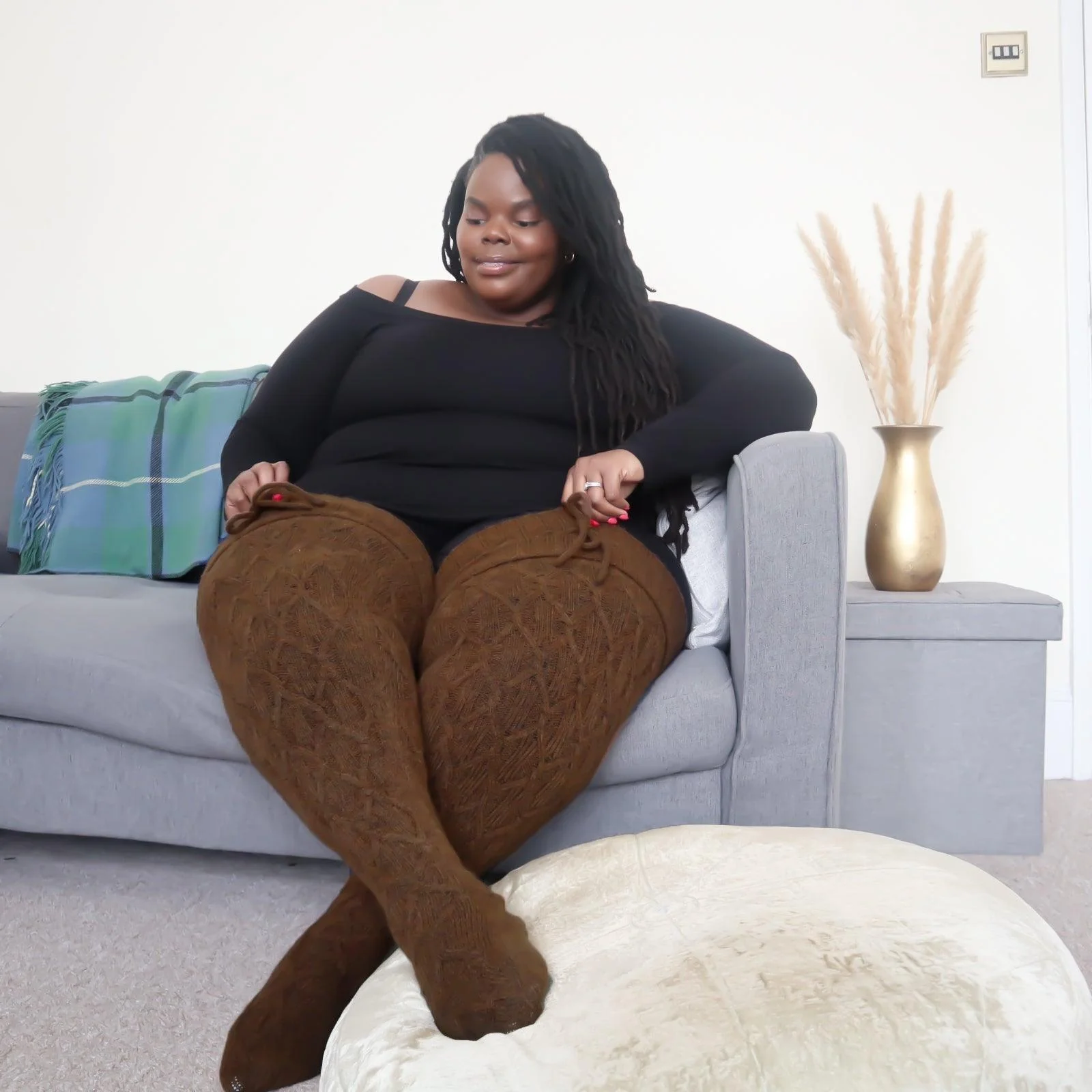 Thigh High Socks - Hot Chocolate - Zenithce