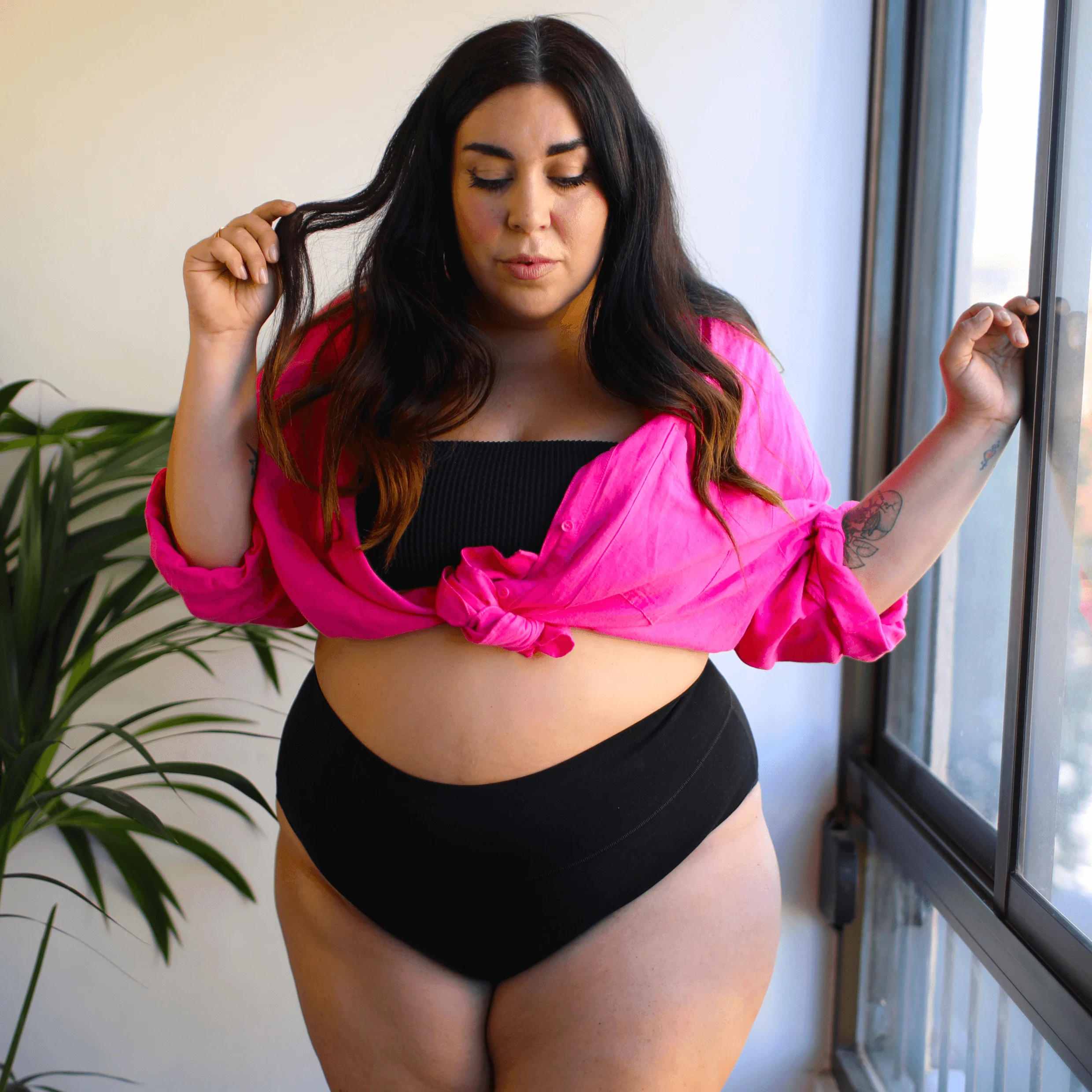 Organic Cotton Full Brief Knickers - Black - Zenithce