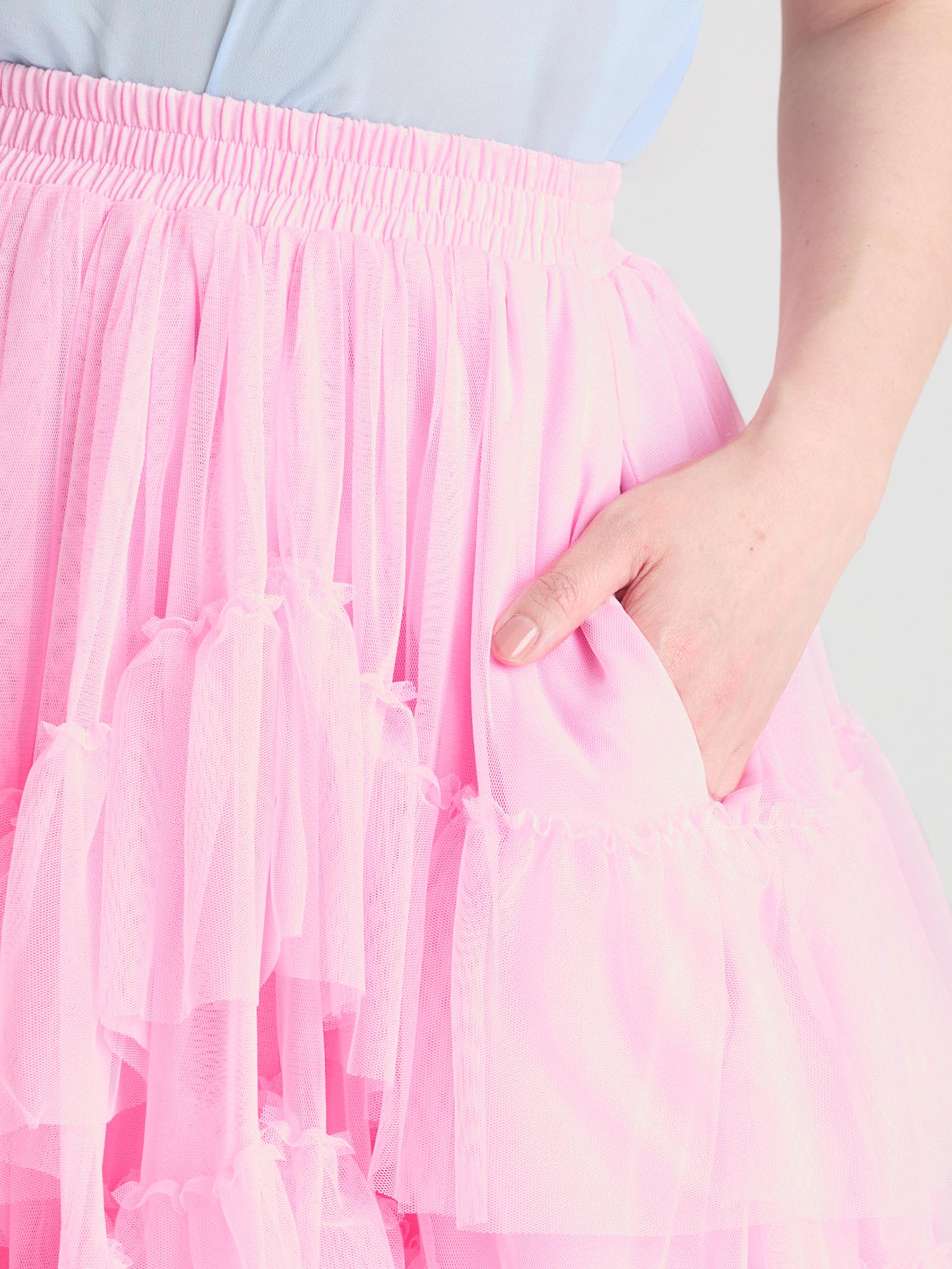 Mesh Skirt - Flushing Pink - Zenithce