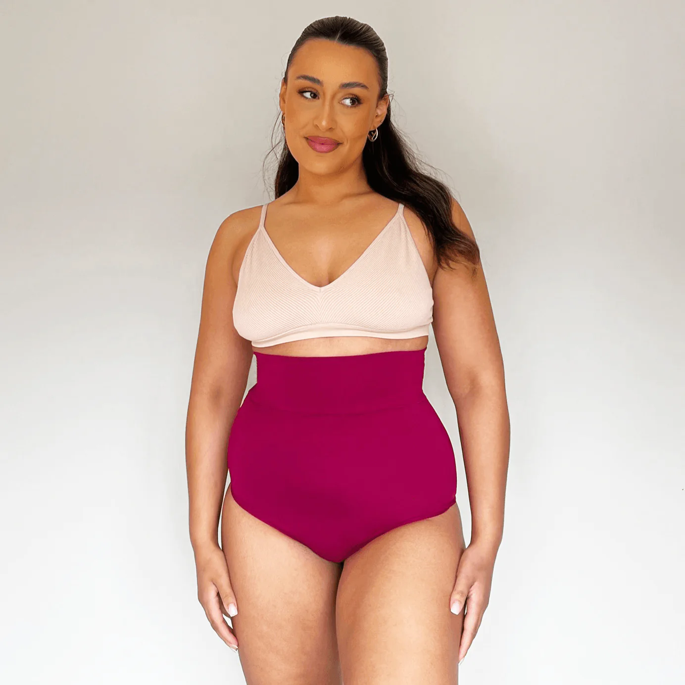 Organic Cotton Super High Waist Knickers - Raspberry Pie - Zenithce