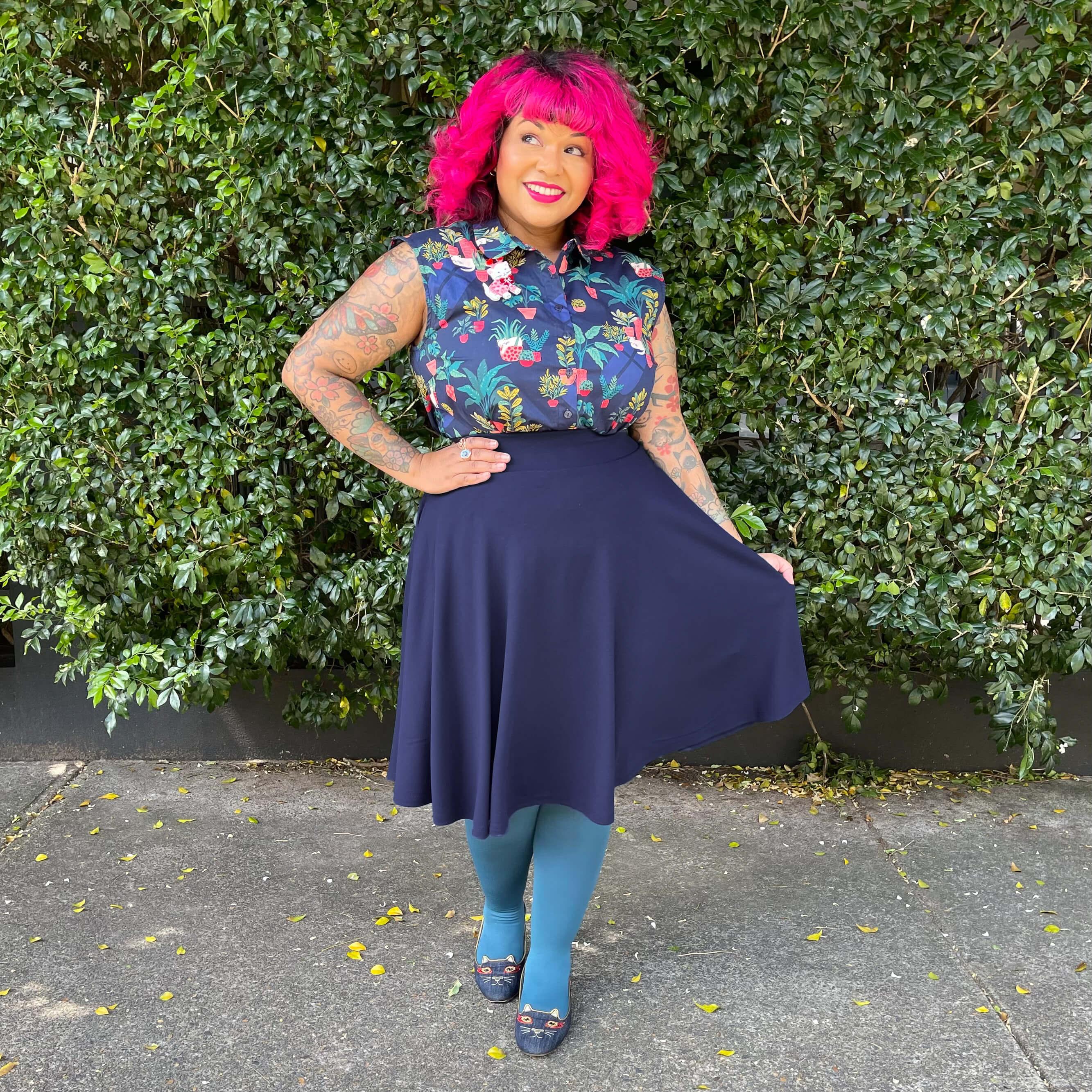 Flare Skirt - Navy - Zenithce