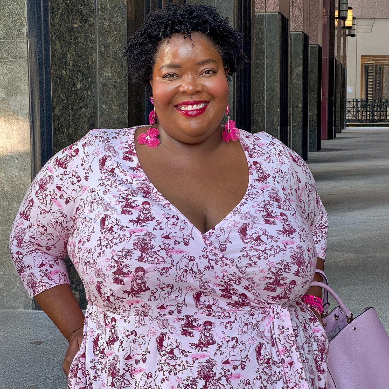 Wrap Dress - Passion au Jardin - L'Amour Rose - Zenithce