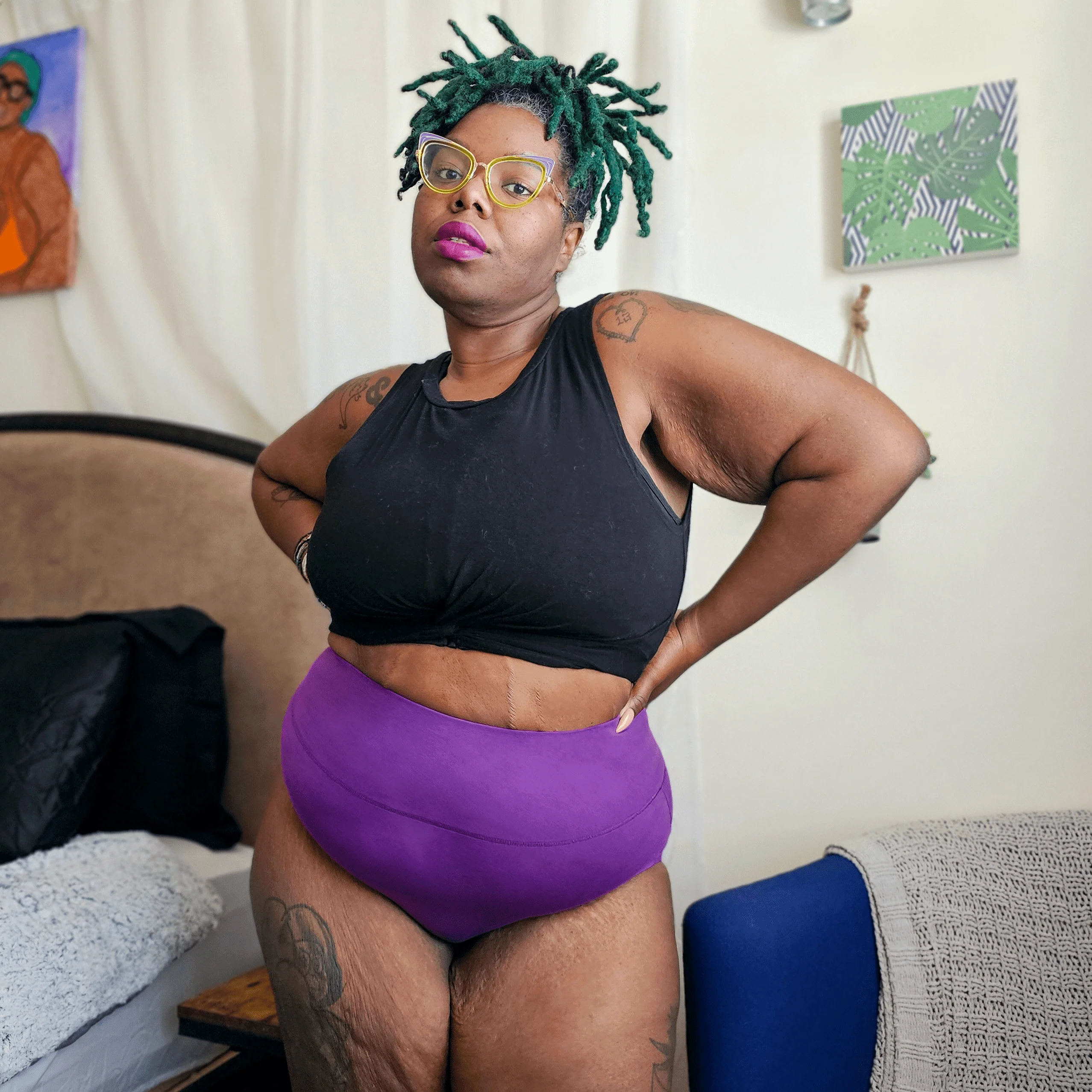 Organic Cotton Full Brief Knickers - Grape Escape - Zenithce