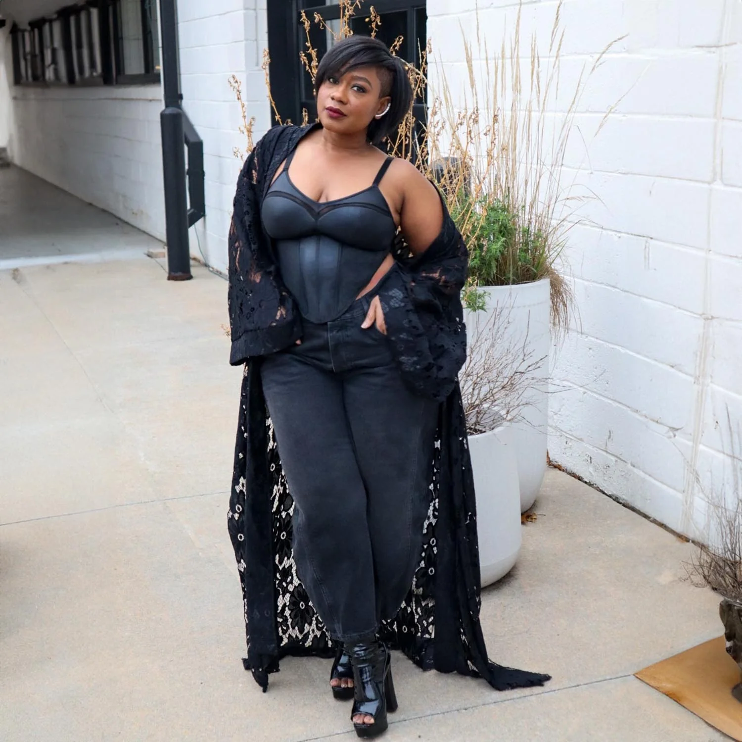 Siren Faux Leather Bustier - Zenithce