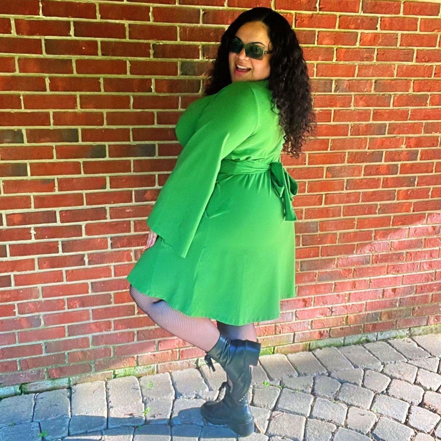 Bell Sleeve Mini Dress - Meadow - Zenithce