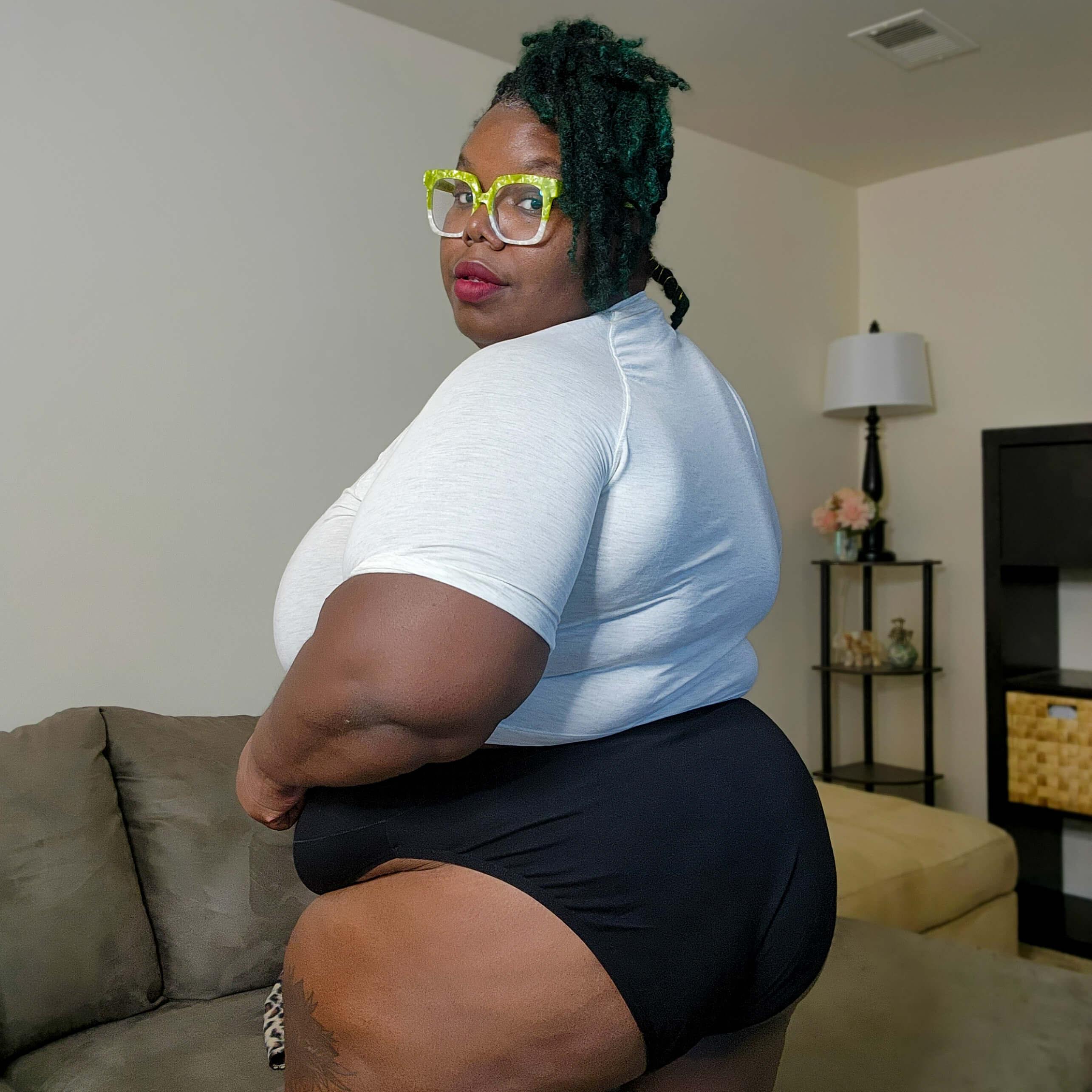 Organic Cotton Super High Leg Knickers - Black - Zenithce