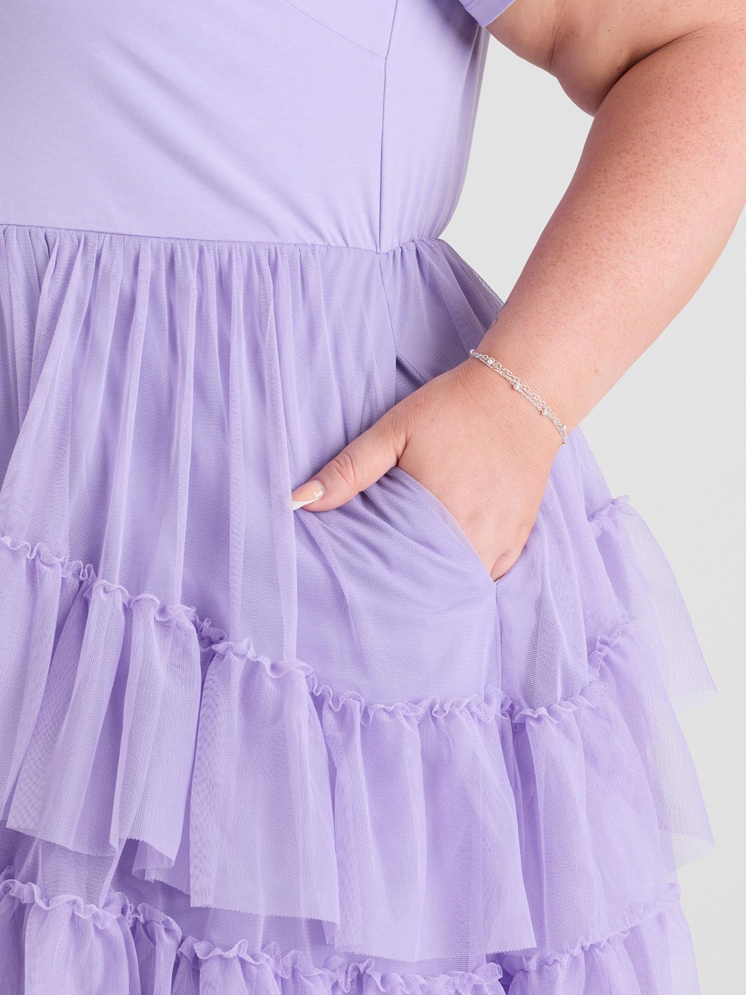 Tee Mesh Dress - Lavender Fields - Zenithce