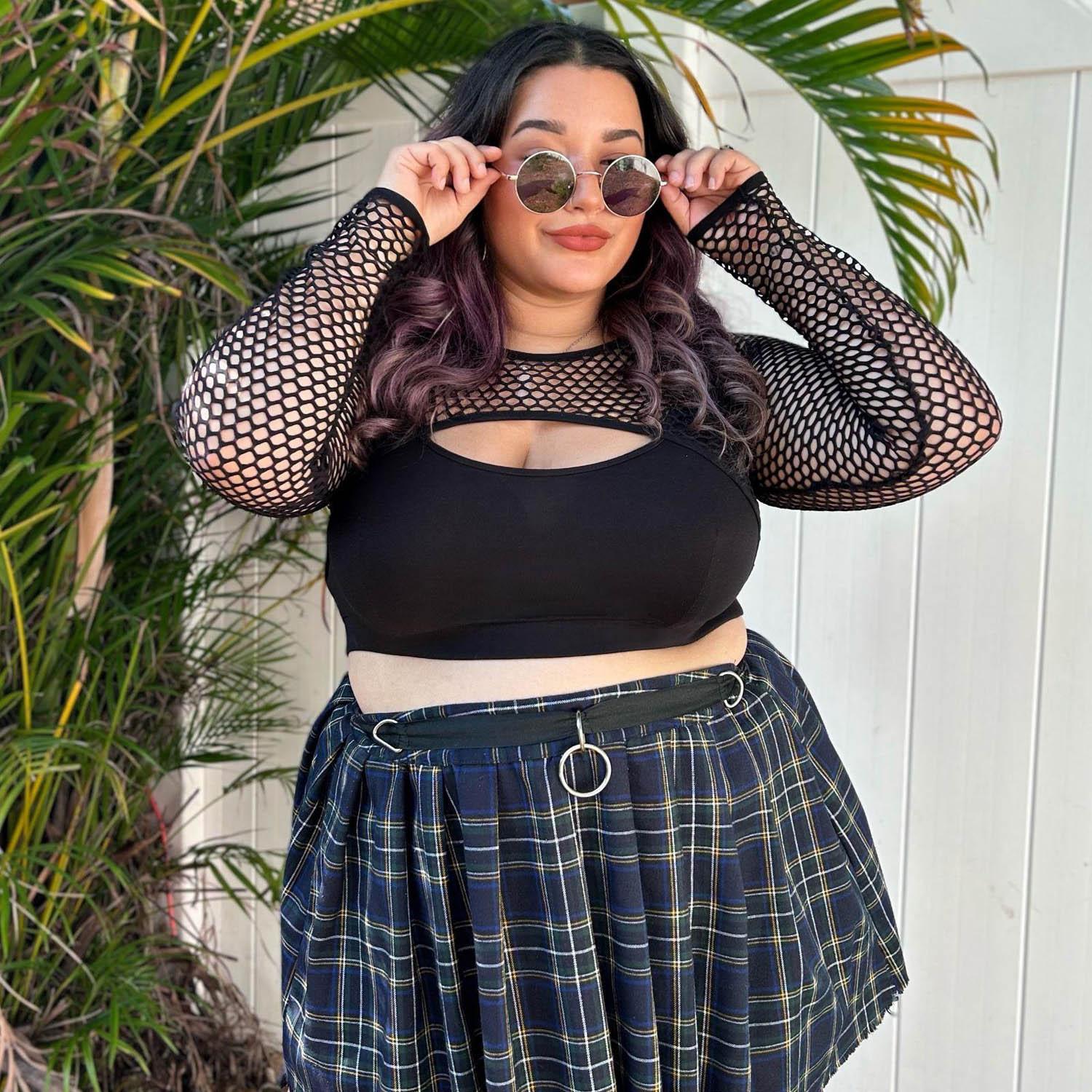 Fishnet Top - Alanis - Black - Zenithce