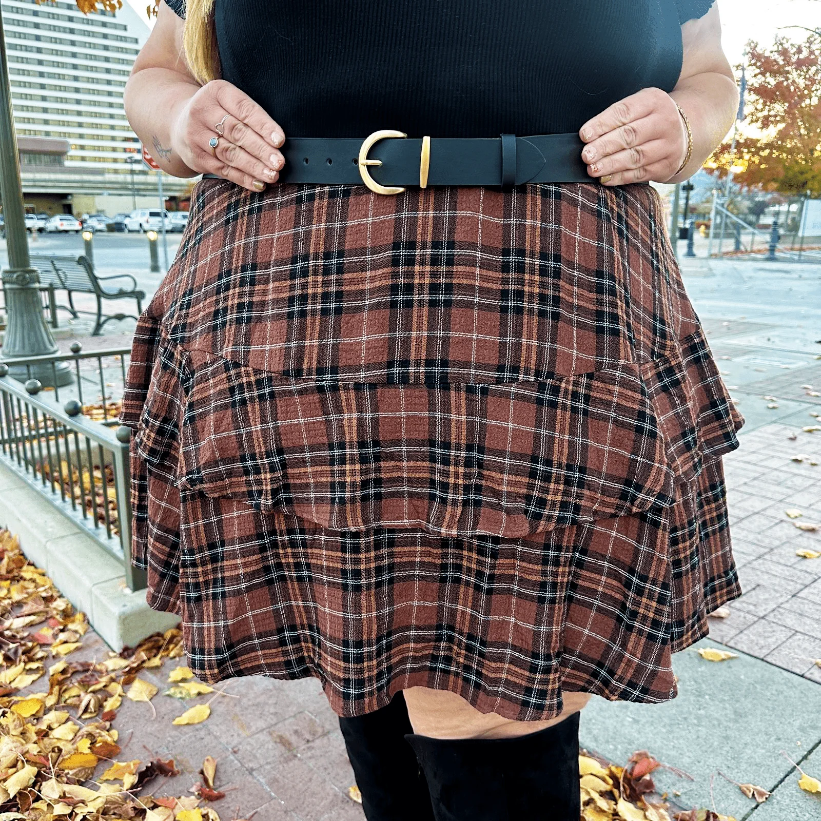 Vegan Leather Waist Belt - Gold - Zenithce