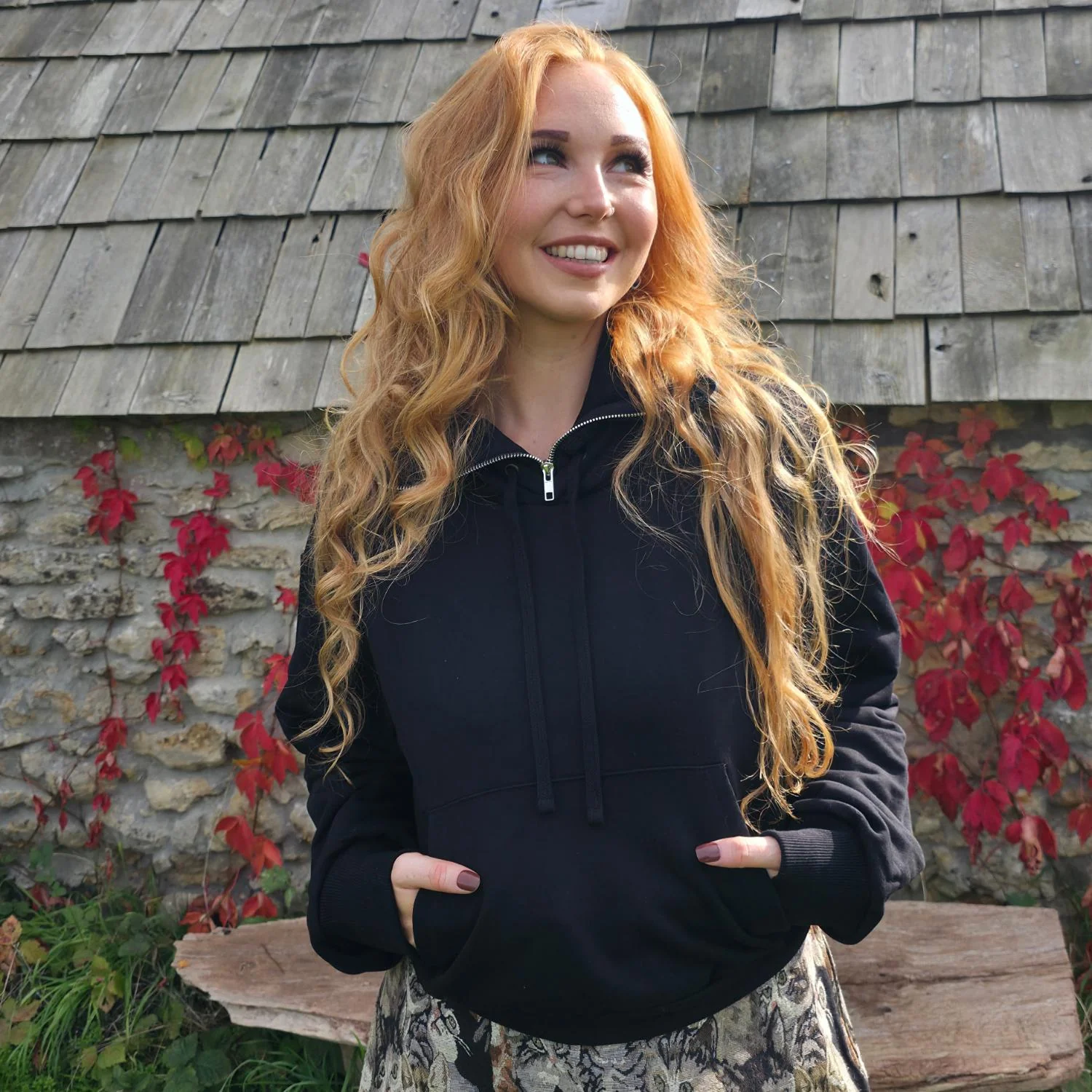 Organic Cotton Cropped Hoodie with Bow Back - Zenithce