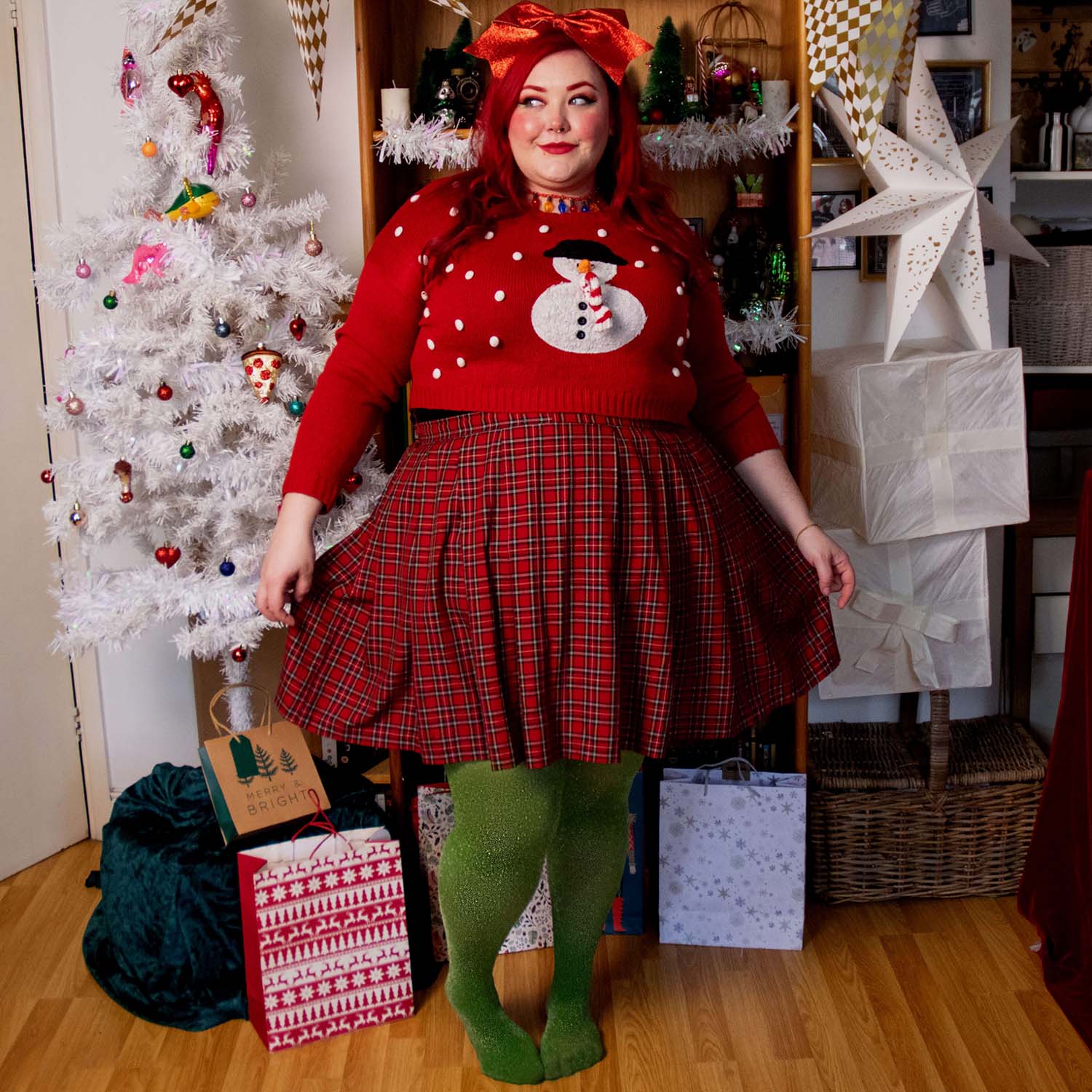 Lux Sparkle Tights - Peas - Zenithce