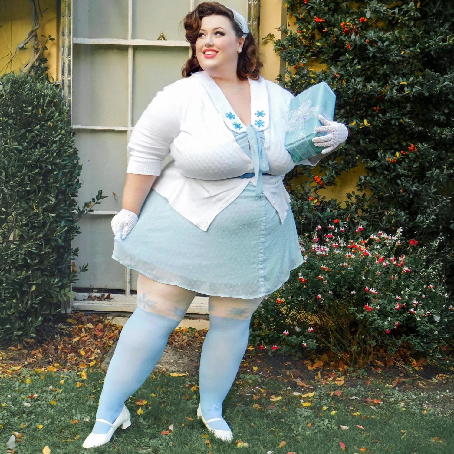 Christmas Tights - Snowflake Garter - Zenithce