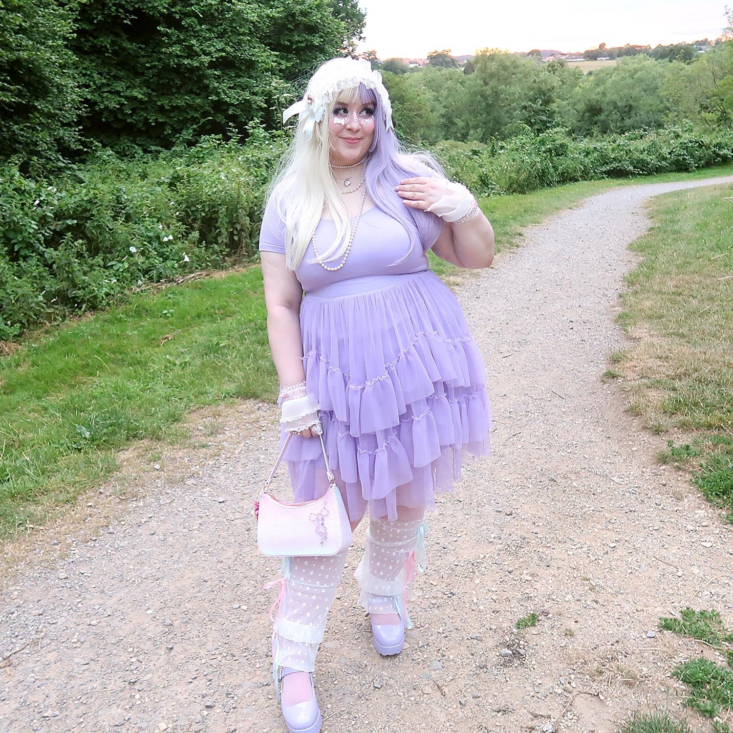 Tee Mesh Dress - Lavender Fields - Zenithce