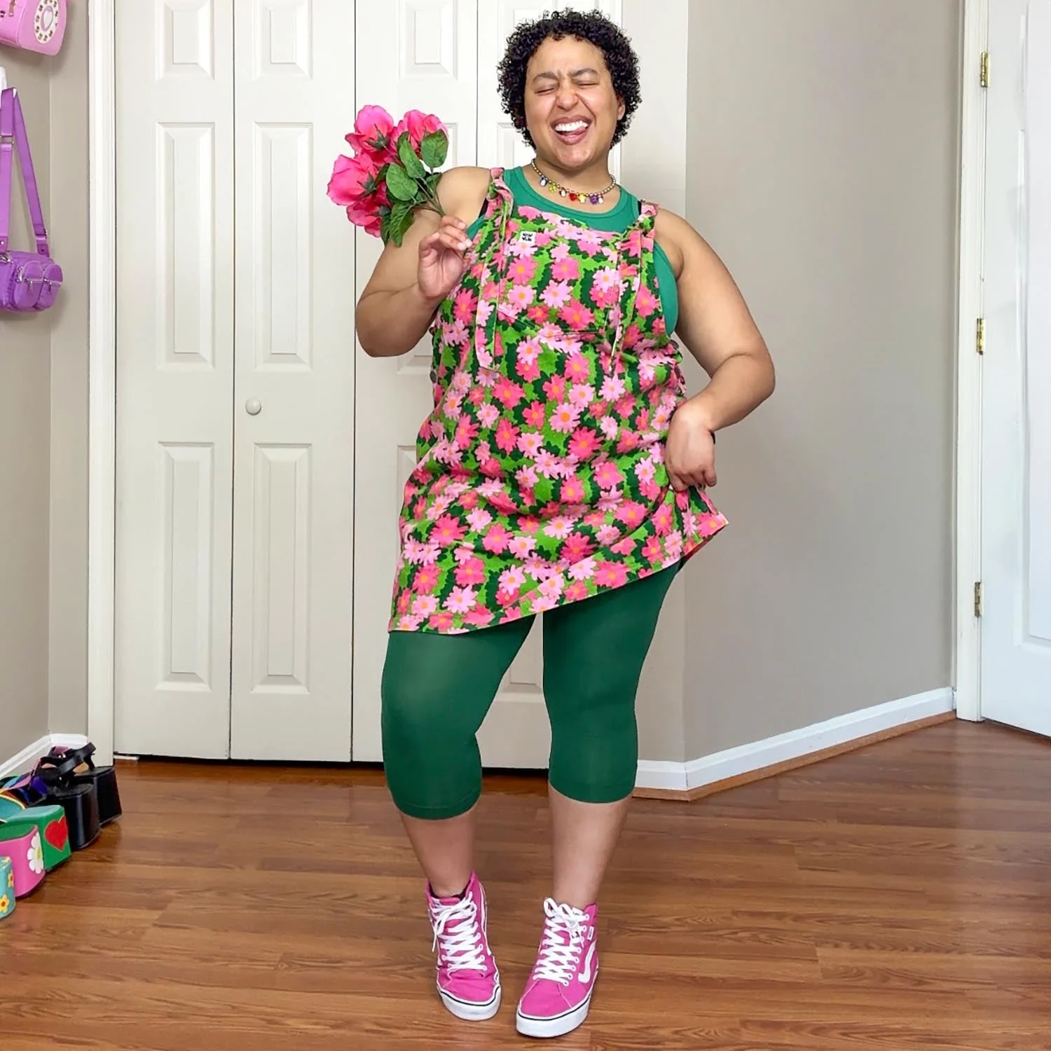 Stay Cool Capri Tights - Foliage - Zenithce