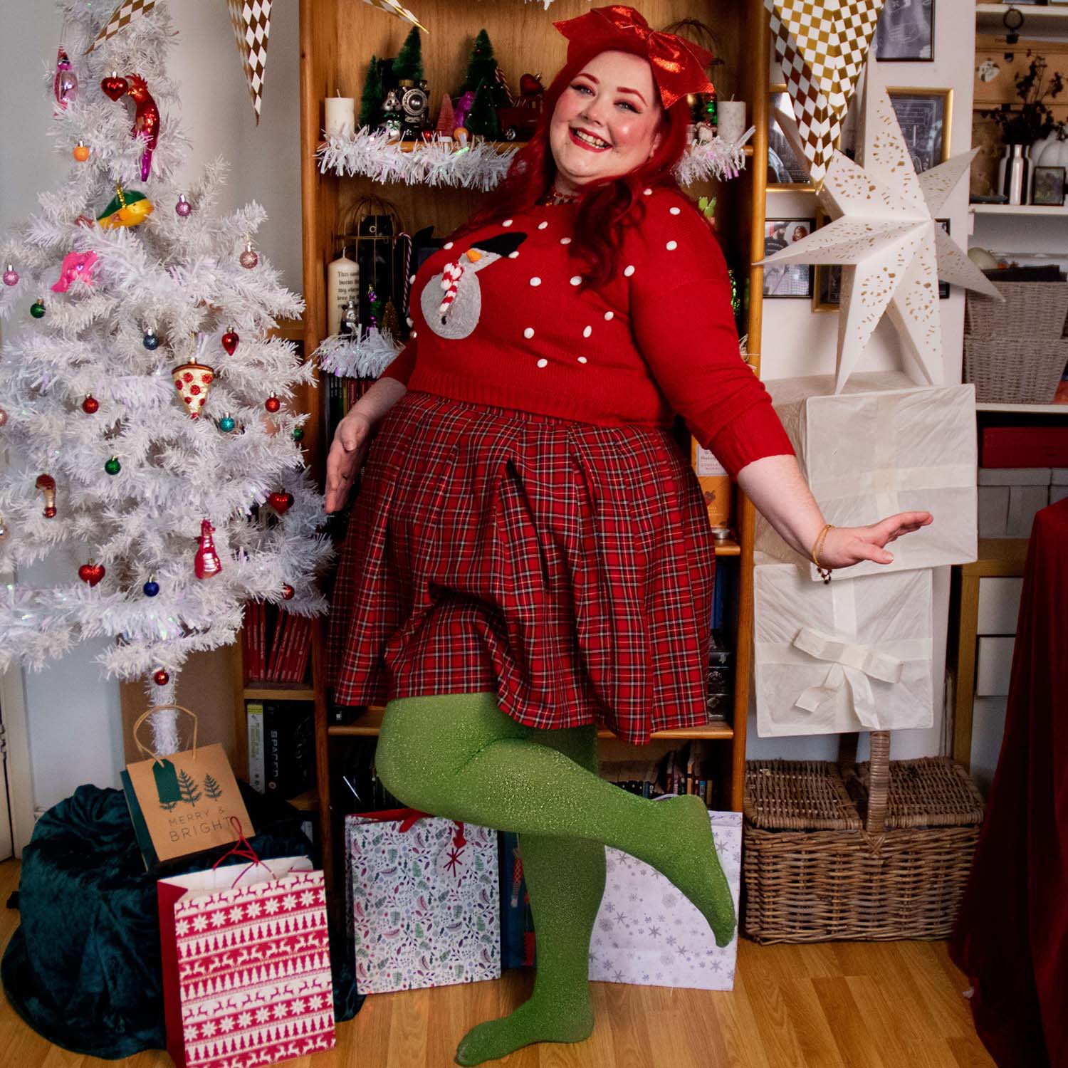 Lux Sparkle Tights - Peas - Zenithce