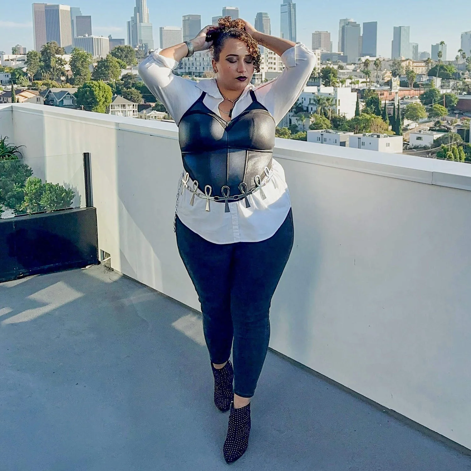 Siren Faux Leather Bustier - Zenithce