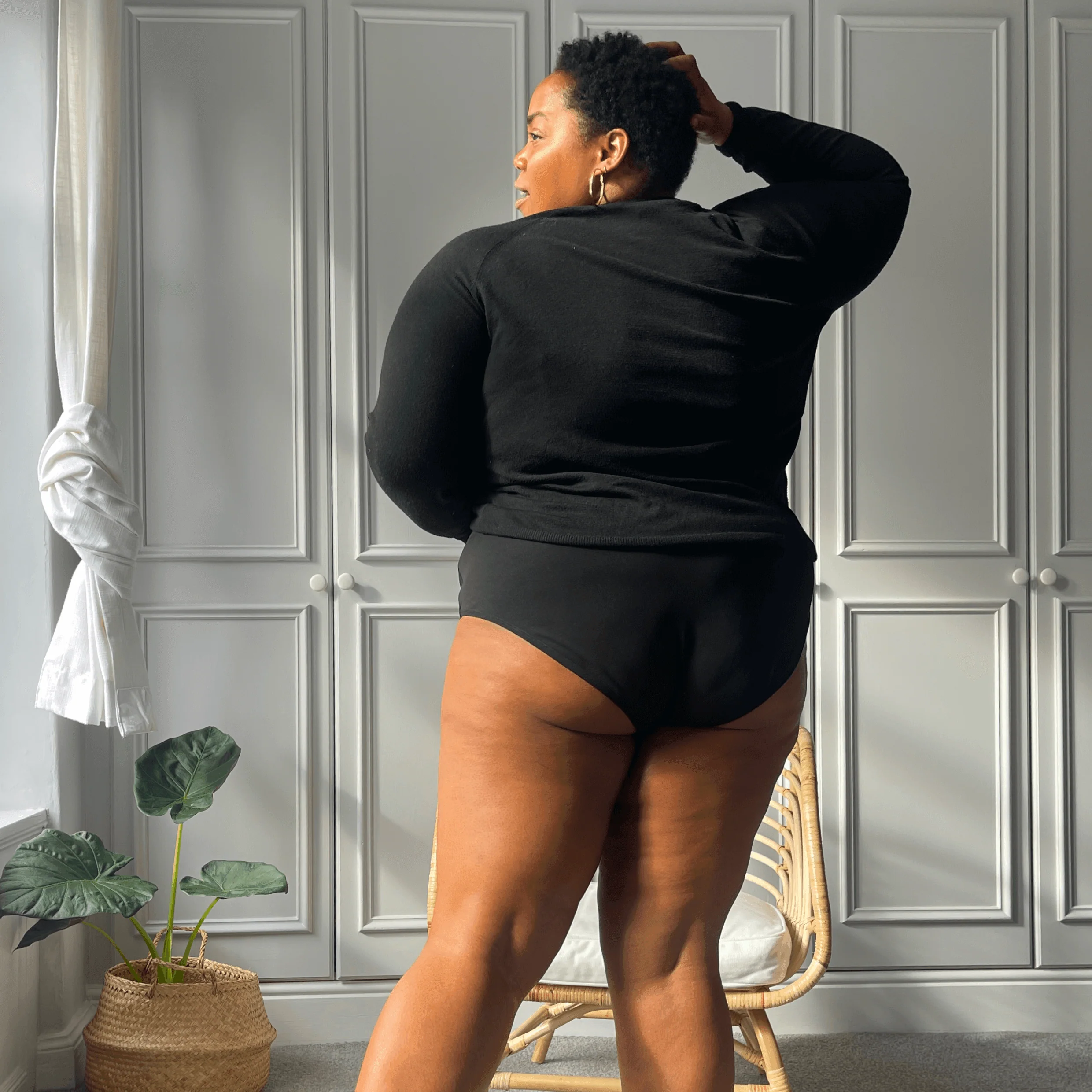 Organic Cotton Full Brief Knickers - Black - Zenithce