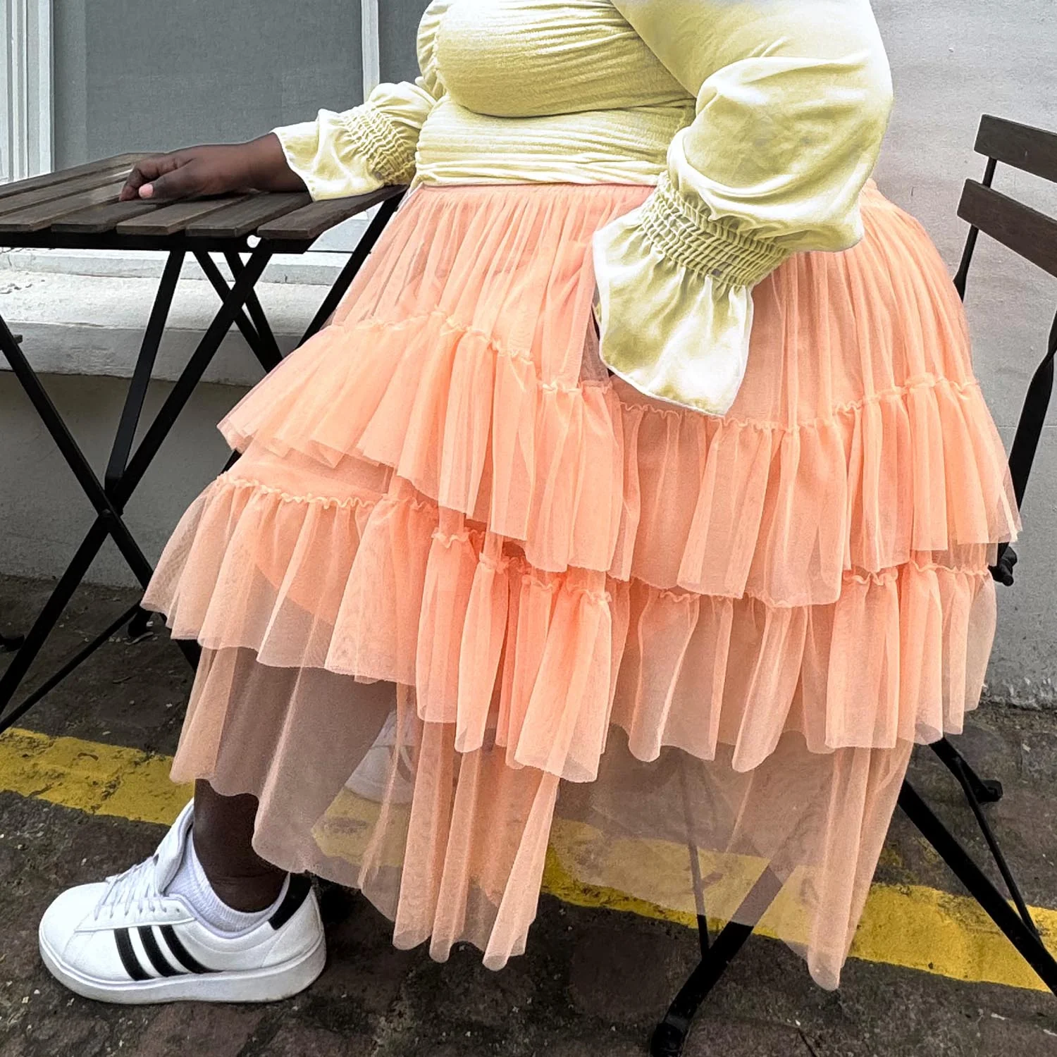 Mesh Skirt - Peach Mousse - Zenithce