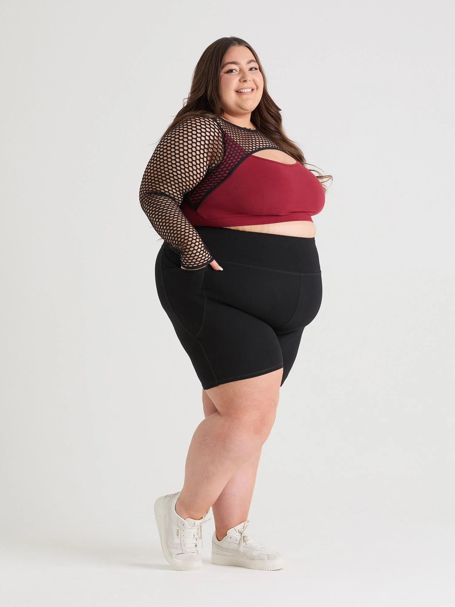 Fishnet Top - Alanis - Wine - Zenithce