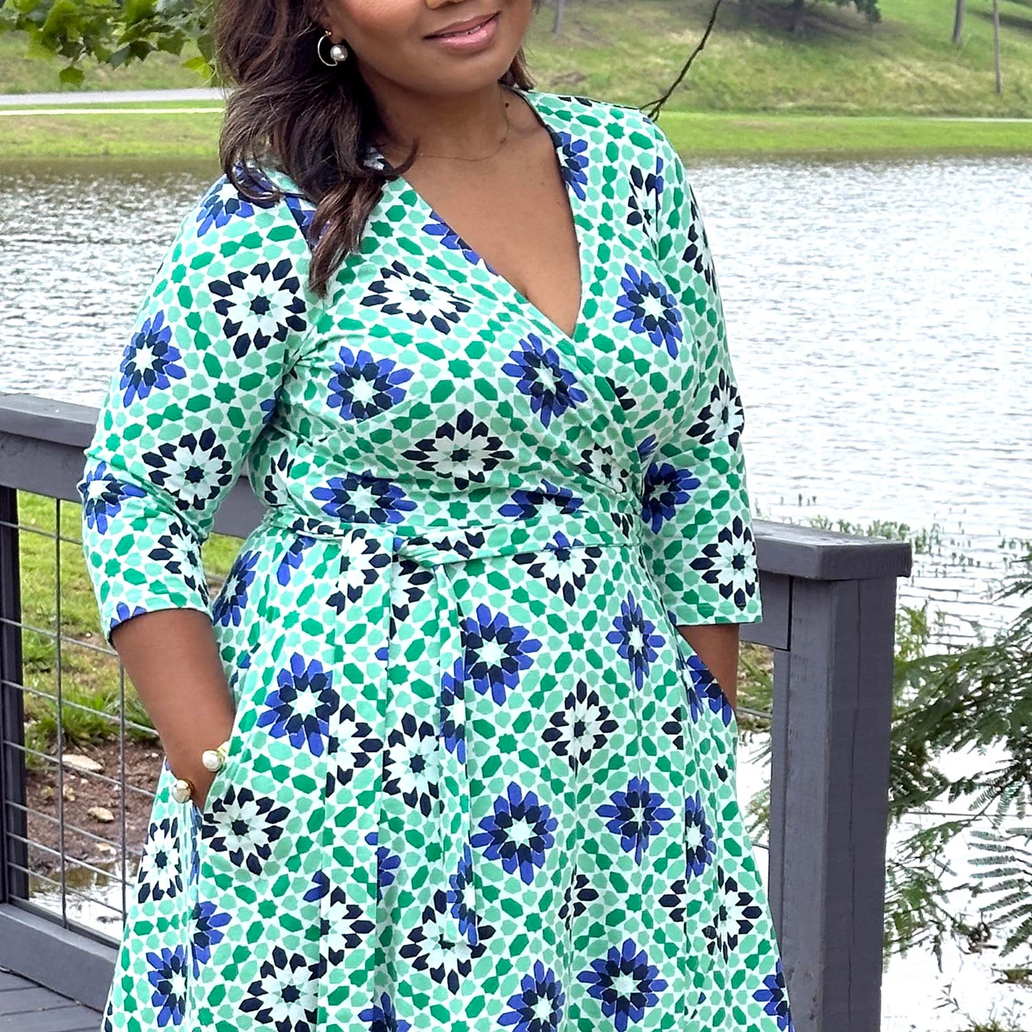 Wrap Dress - Blue Pearl - Zenithce