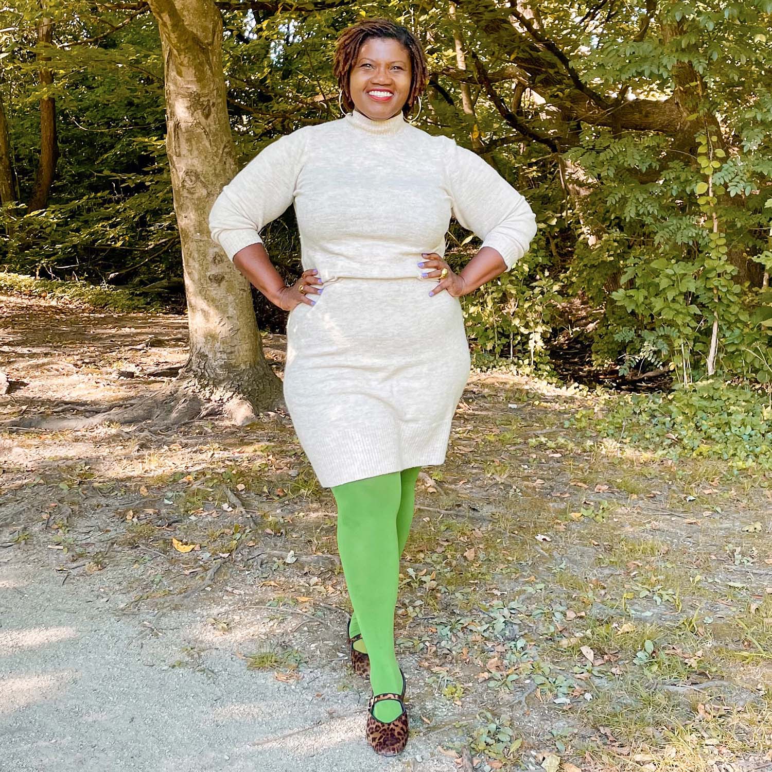 80 Denier Tights - Peas - Zenithce