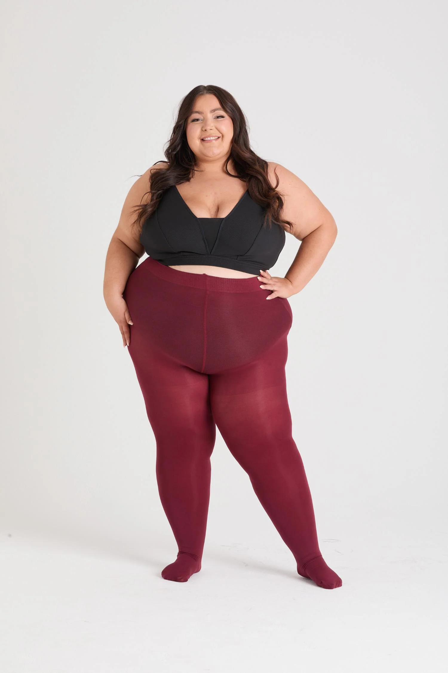 80 Denier Tights - Burgundy - Zenithce