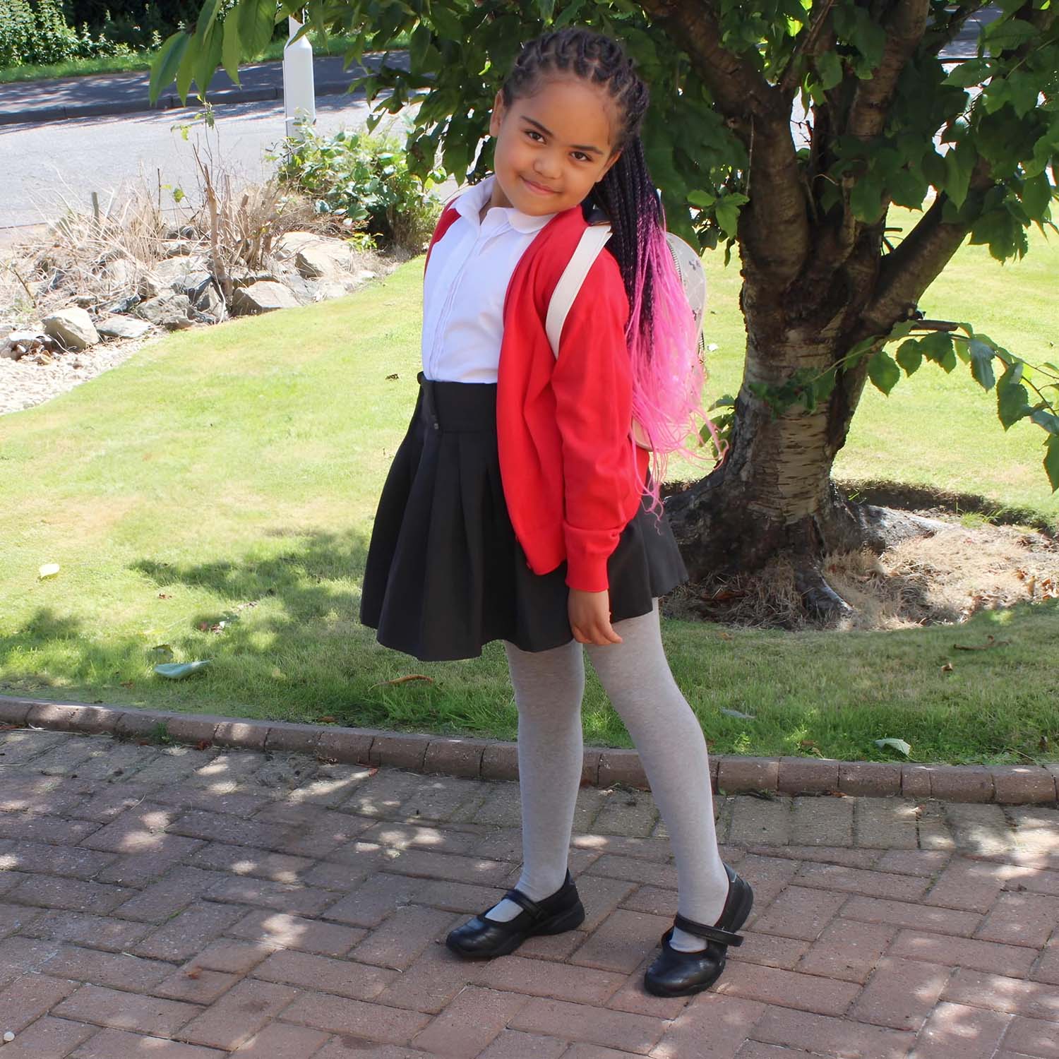 Kids Cotton Tights - Marl Grey - Zenithce