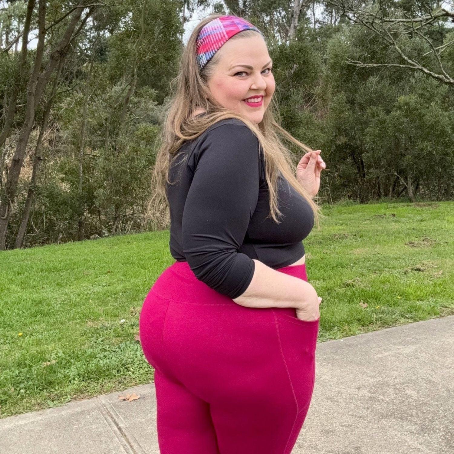 Squat Proof Leggings (Short) - Raspberry Pie - Zenithce