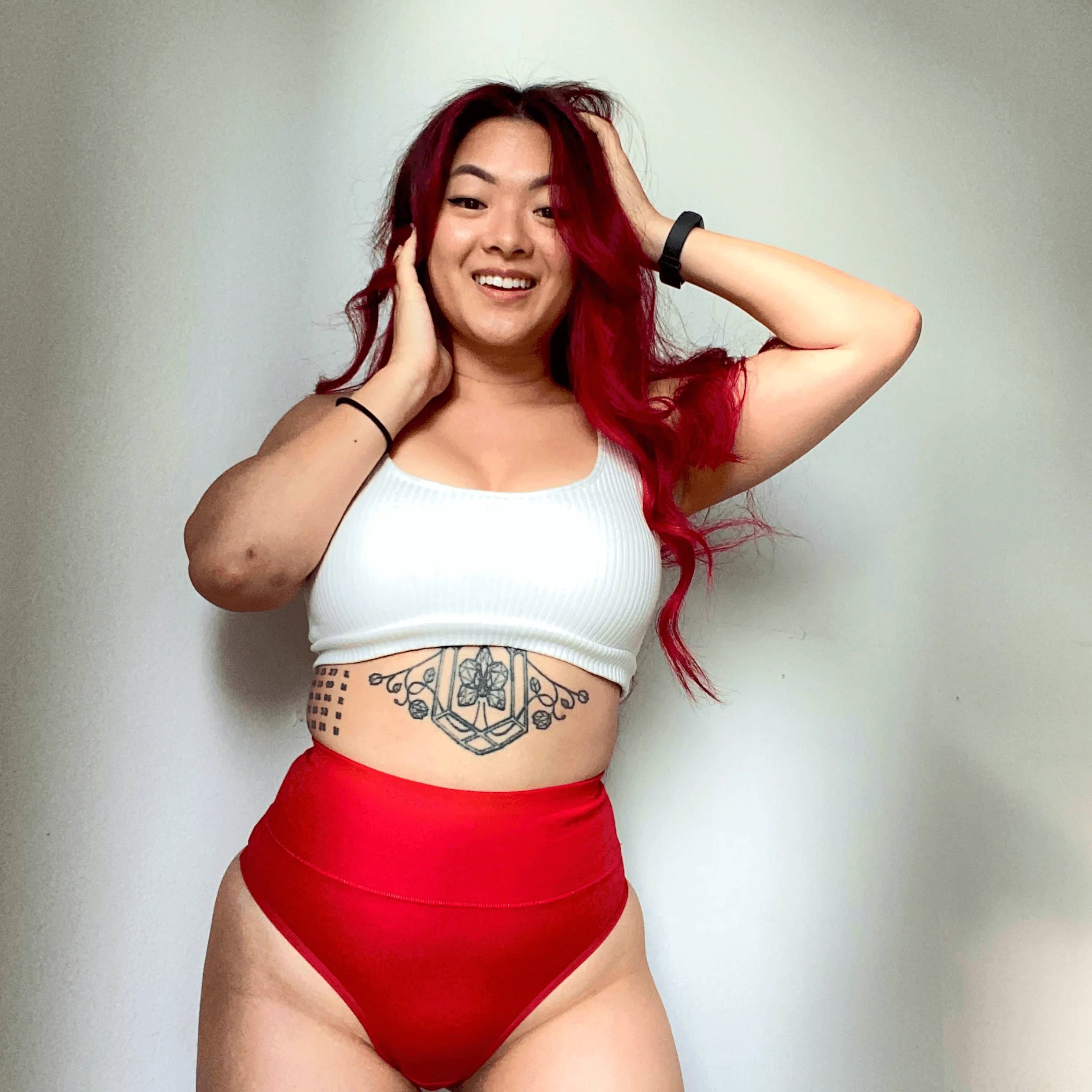 Organic Cotton Cheeky High Leg Knickers - Lobster - Zenithce