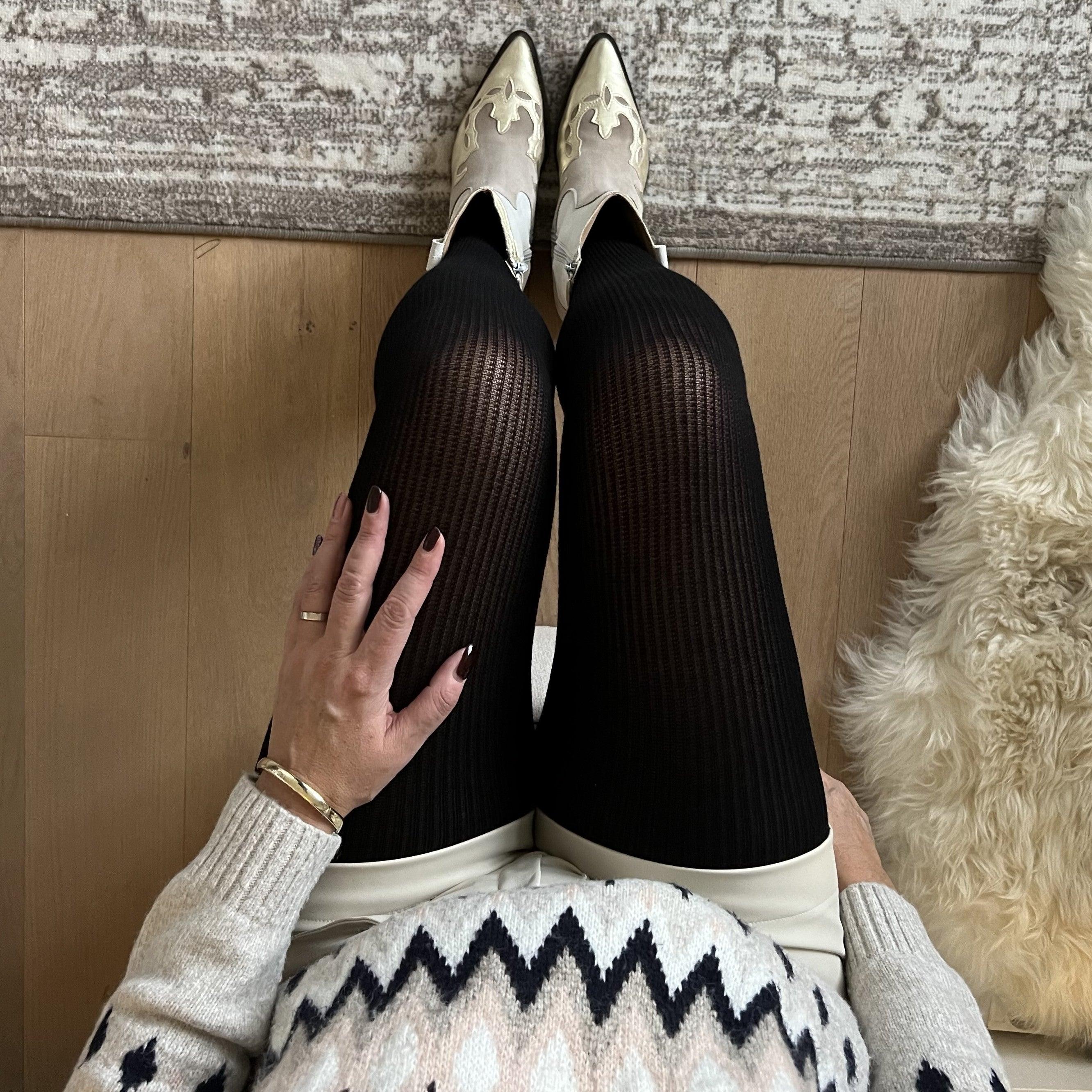 Ribbed Cashmere Tights - Zenithce