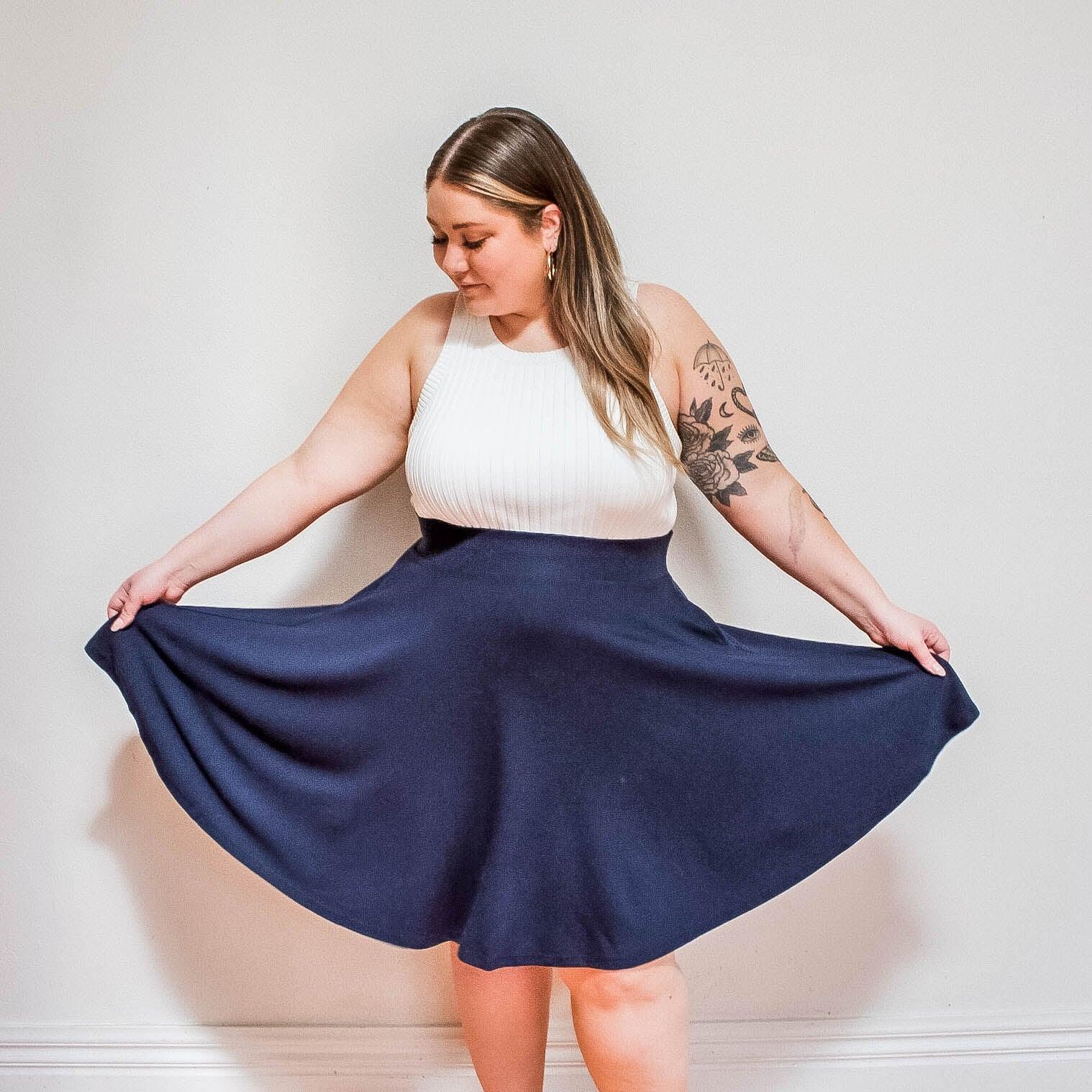 Flare Skirt - Navy - Zenithce