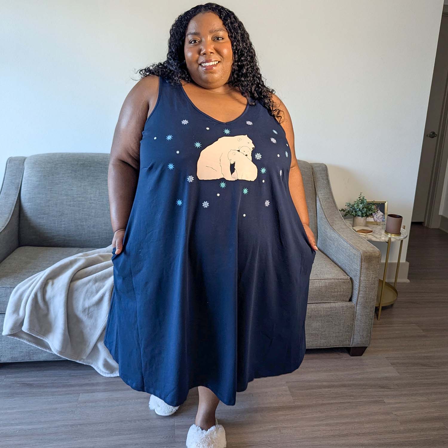 Organic Cotton Short Nightdress - Polar Snuggles - Zenithce