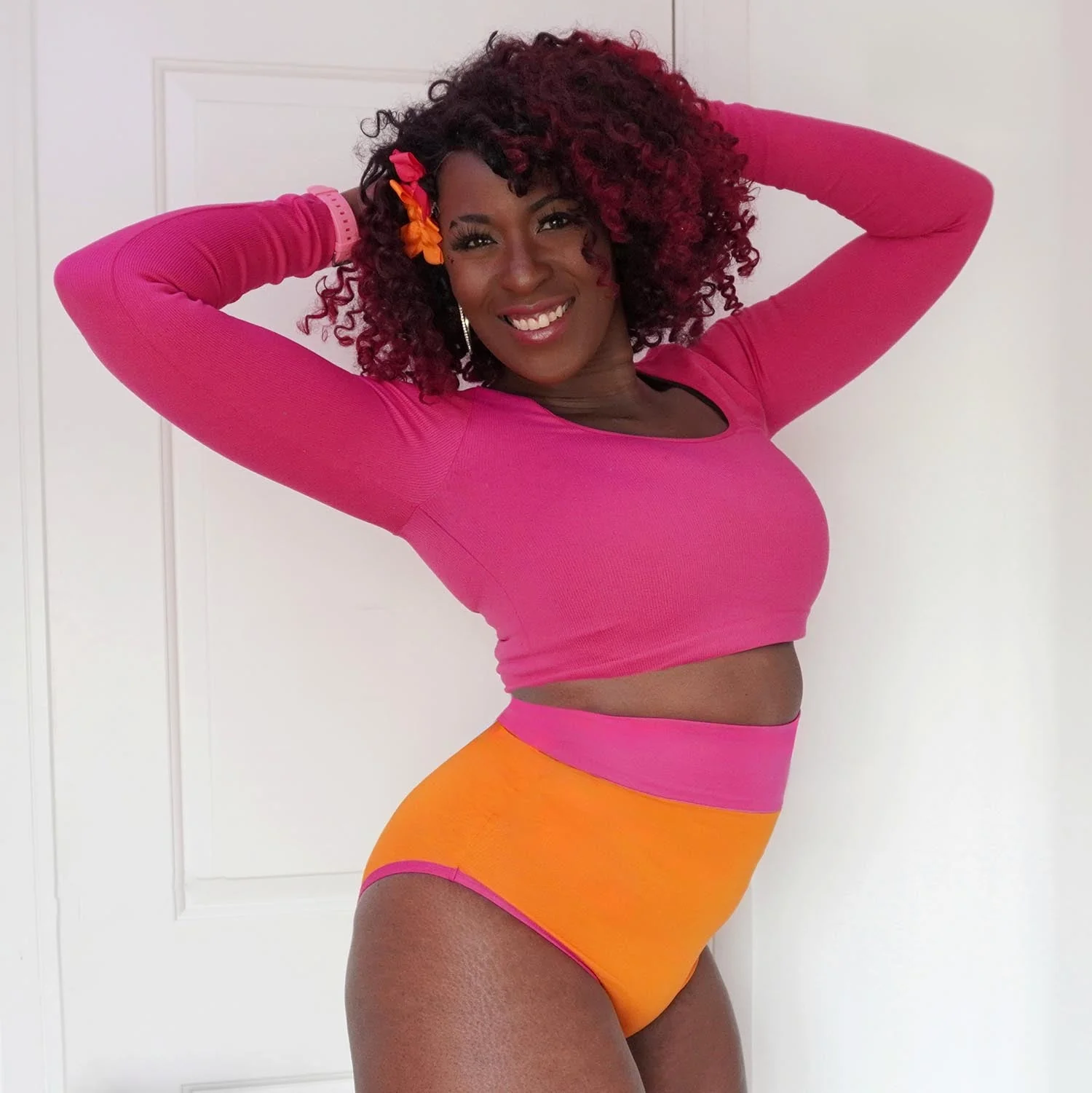 Organic Cotton Super High Waist Duo Knickers - Papaya & Barbara - Zenithce