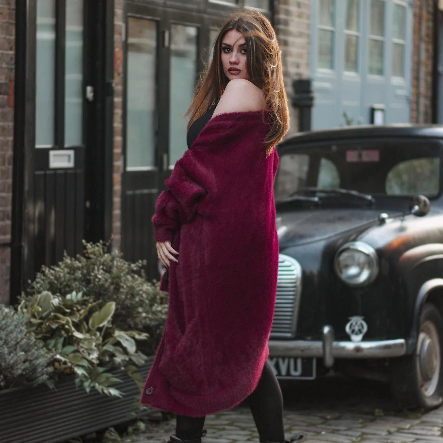 Fluffy Cardigan - Cherry - Zenithce