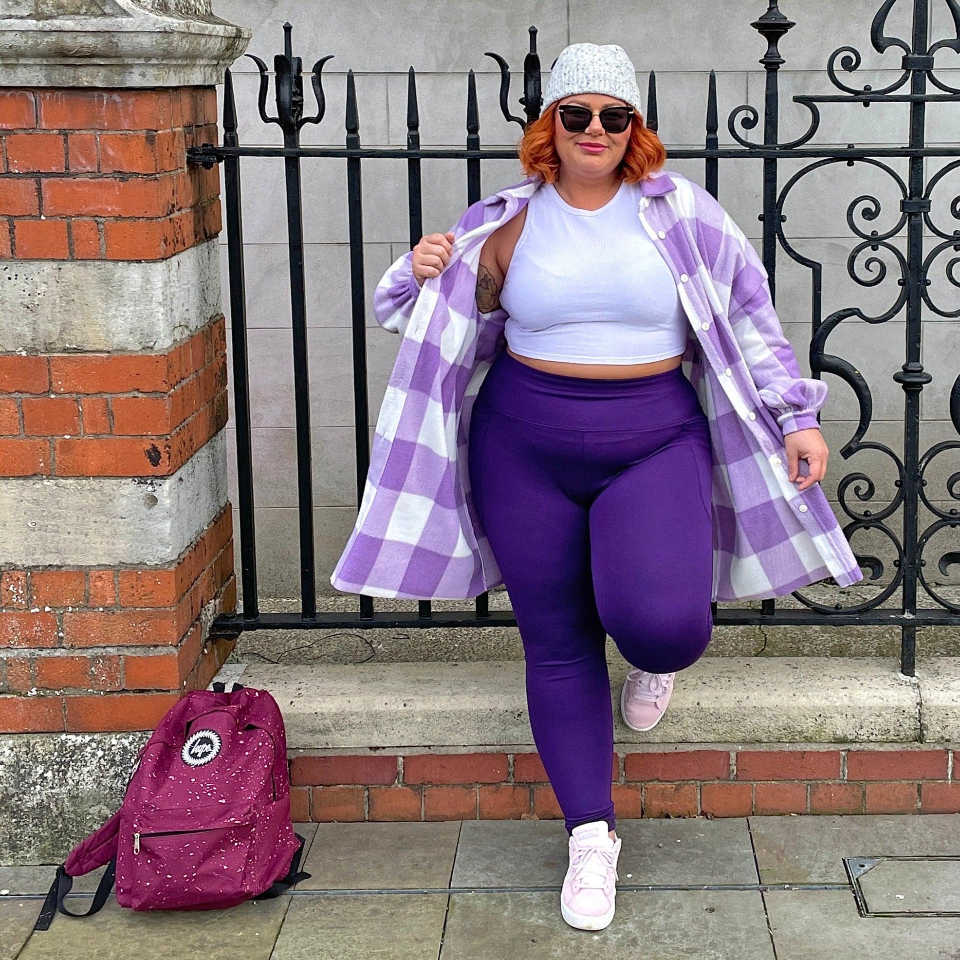 Squat Proof Leggings (Long) - Suffragette Purple - Zenithce