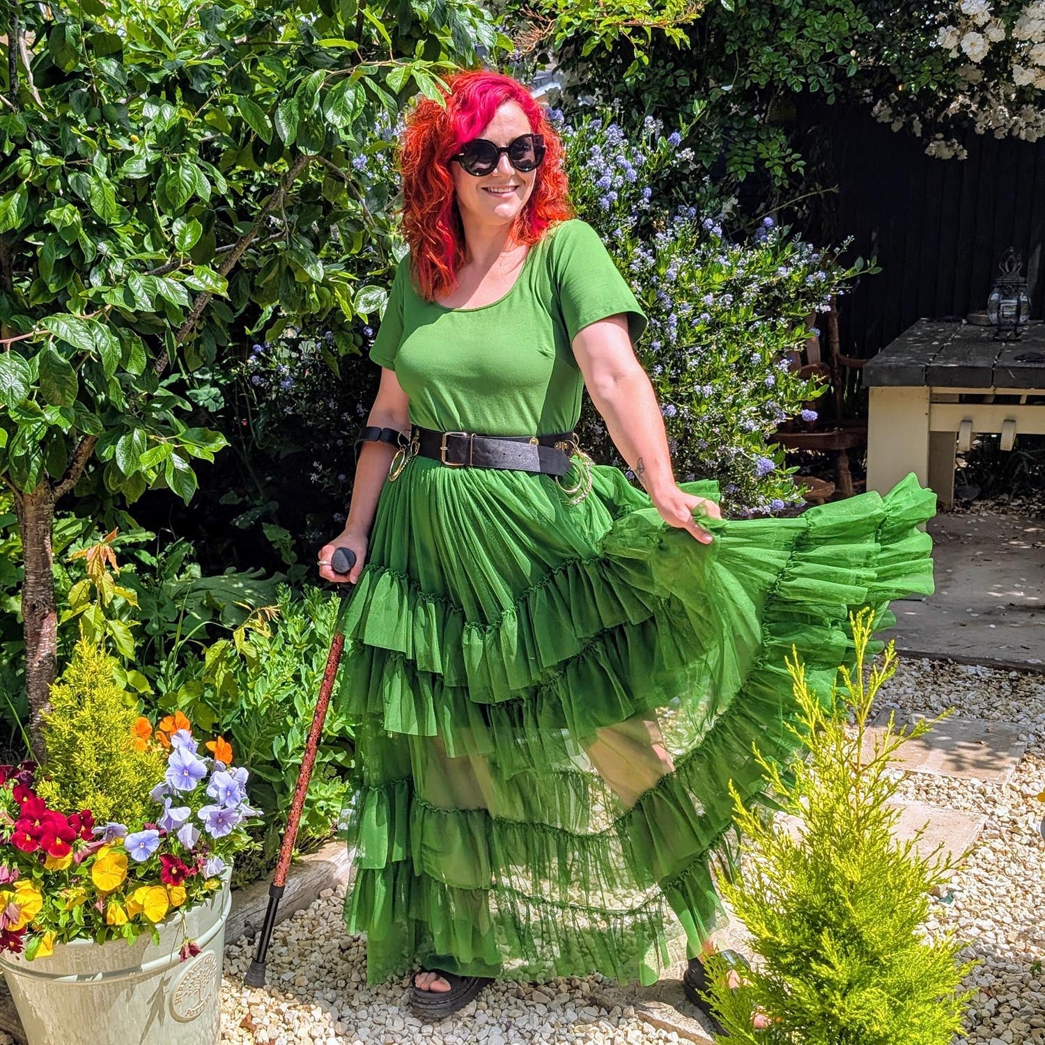 Maxi Tee Mesh Dress - Forest - Zenithce