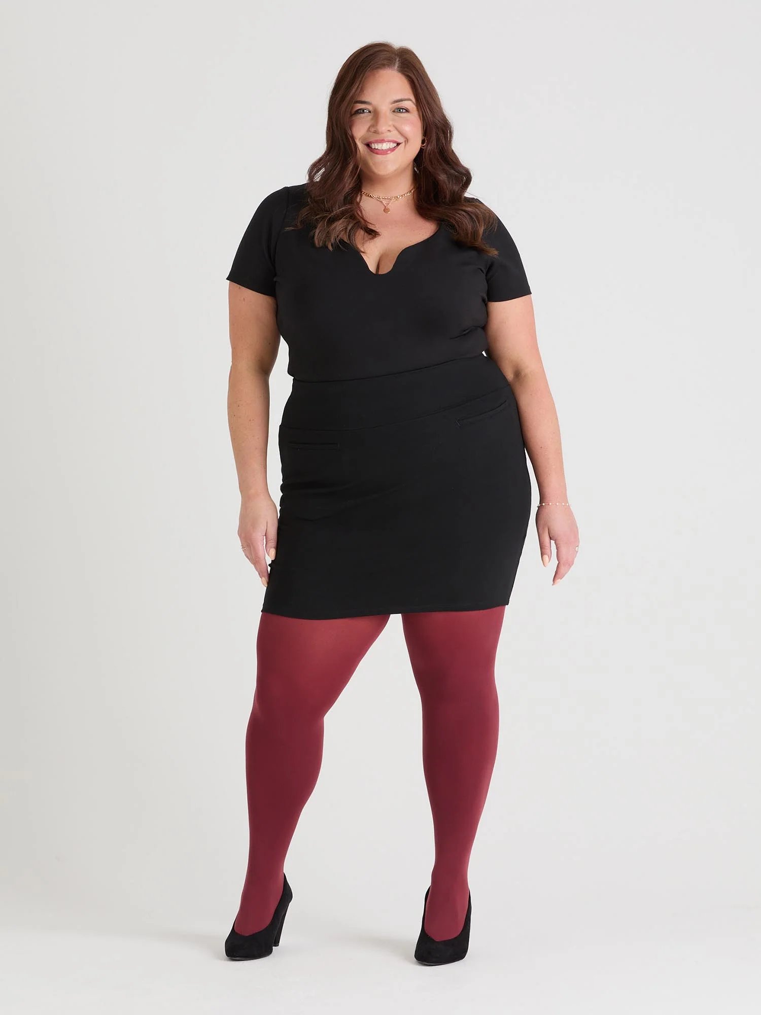 80 Denier Tights - Burgundy - Zenithce
