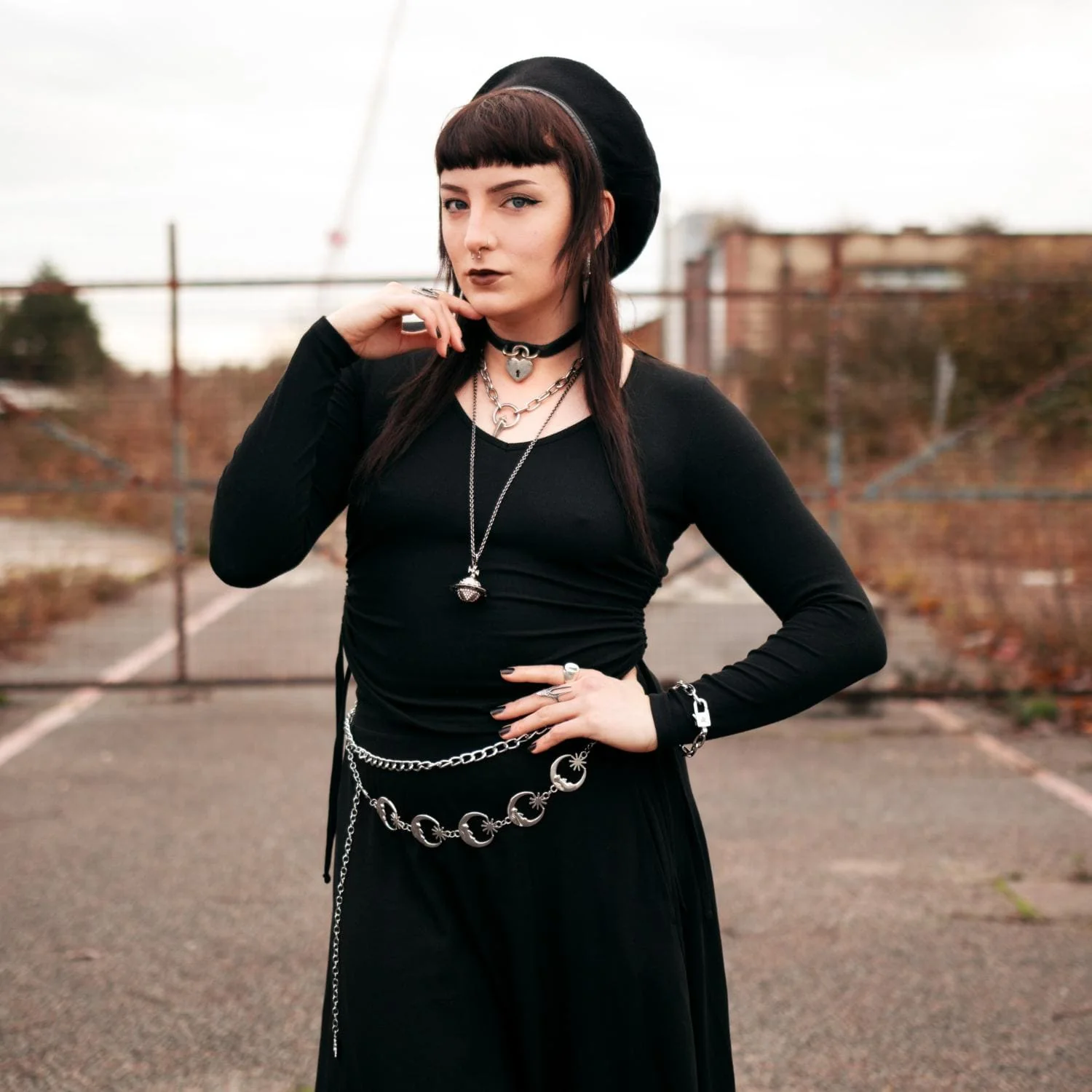 Ruched Rib Top - Black - Zenithce