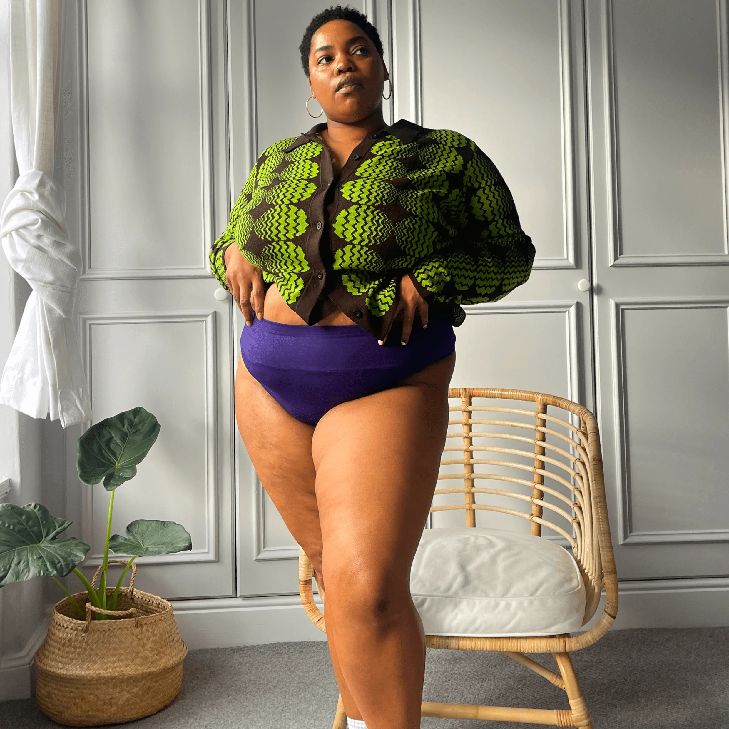 Organic Cotton Thong - Suffragette Purple - Zenithce