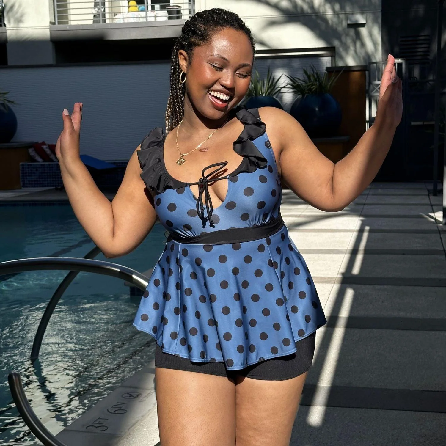 Beam Me Up Tankini Top - Polka - Zenithce