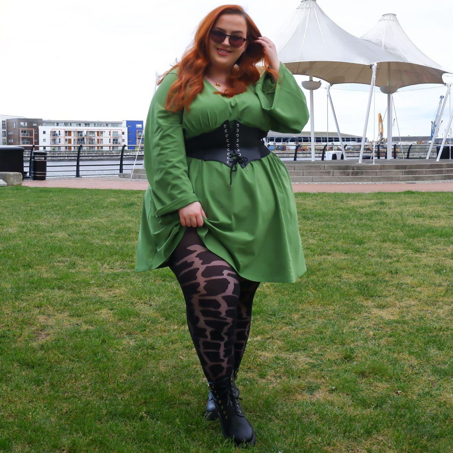 Bell Sleeve Mini Dress - Meadow - Zenithce