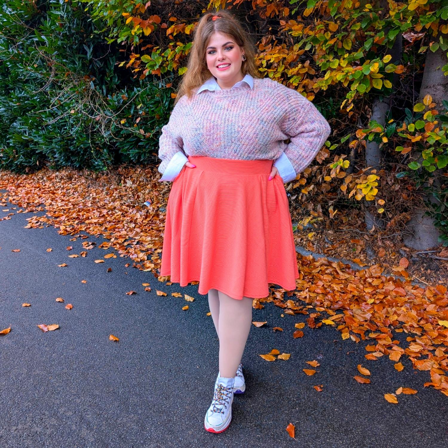 Ottoman Flare Skirt - Spiced Coral - Zenithce